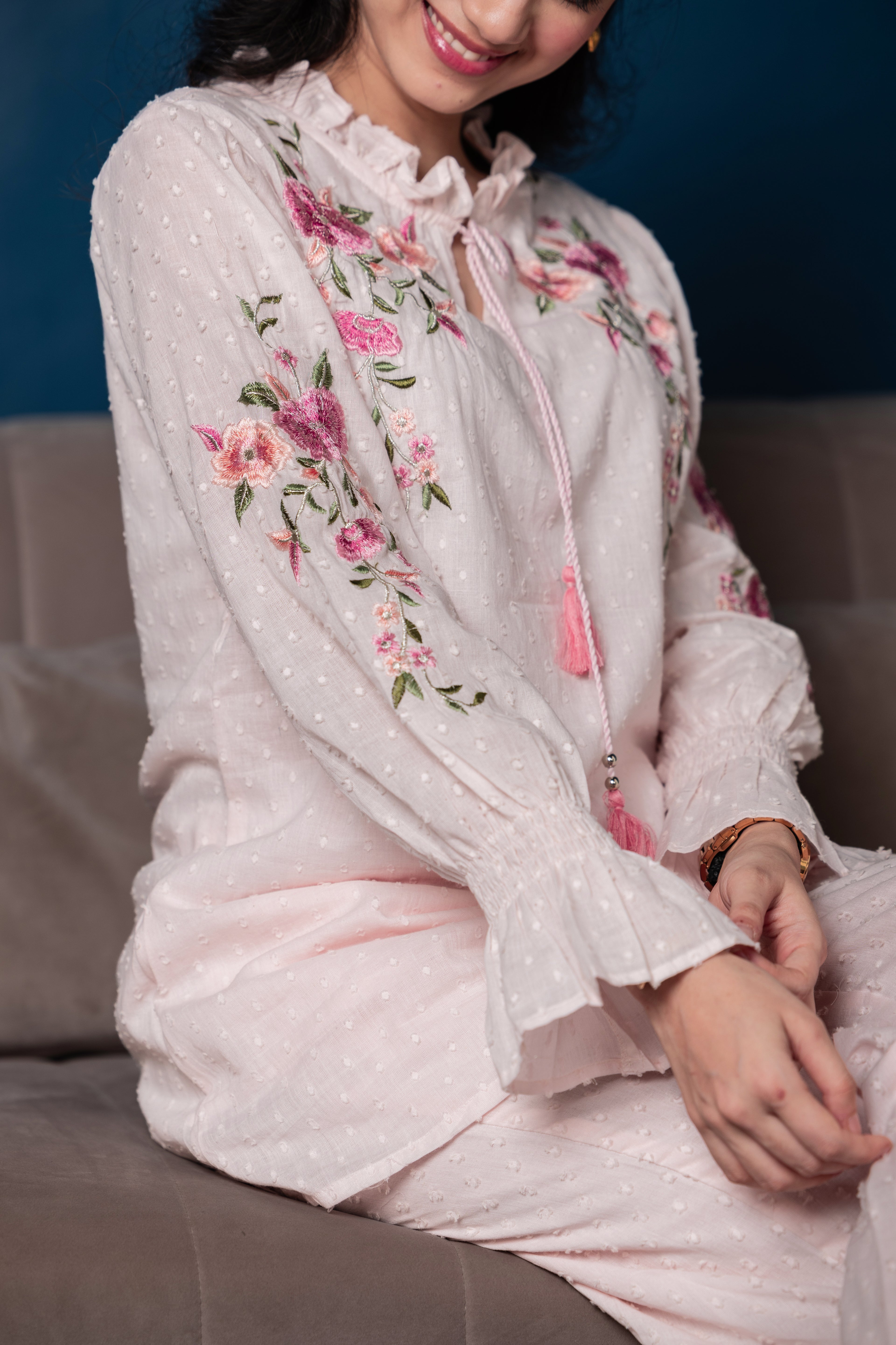 Inaaya – Blush Mal Cotton Embroidered
