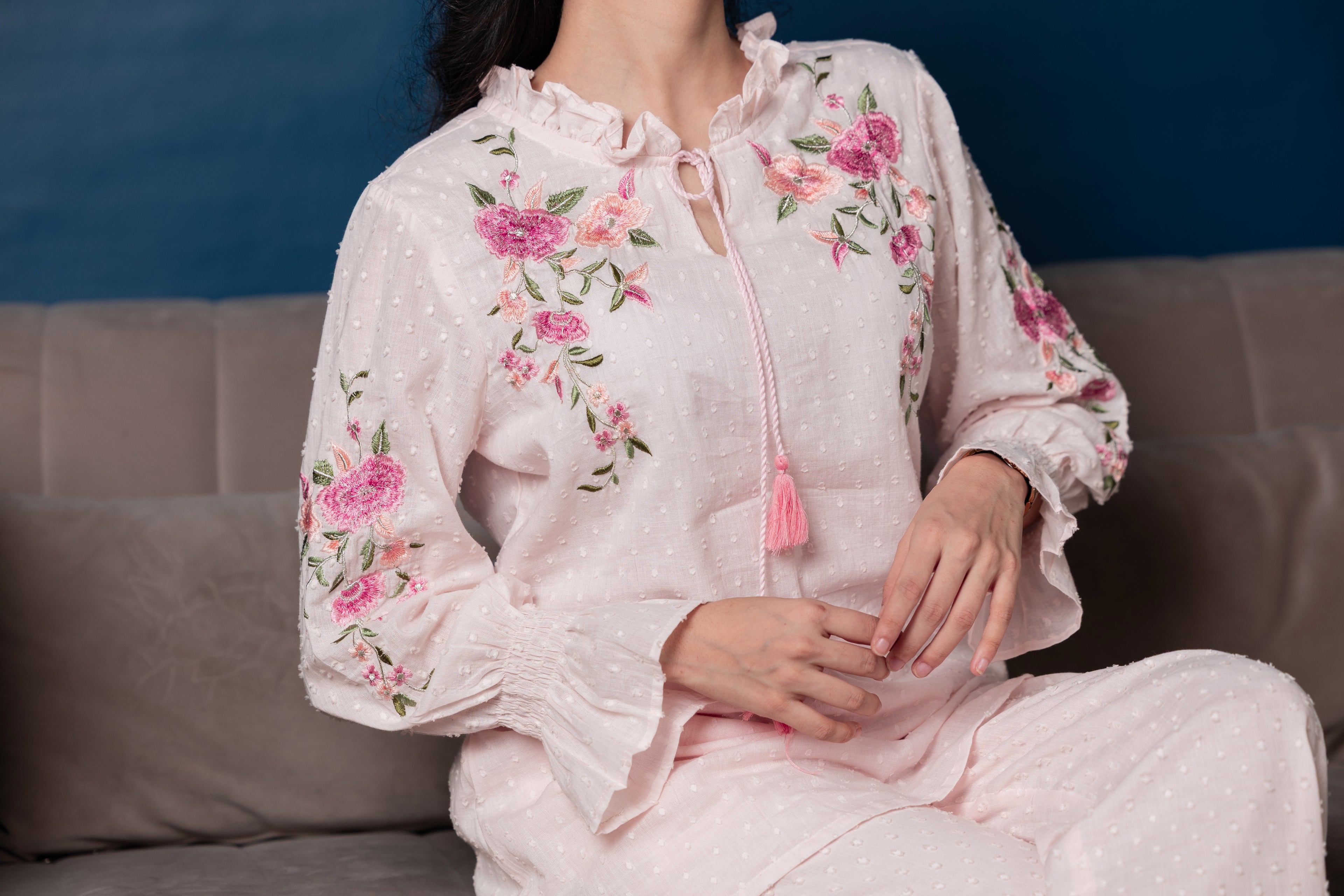 Inaaya – Blush Mal Cotton Embroidered