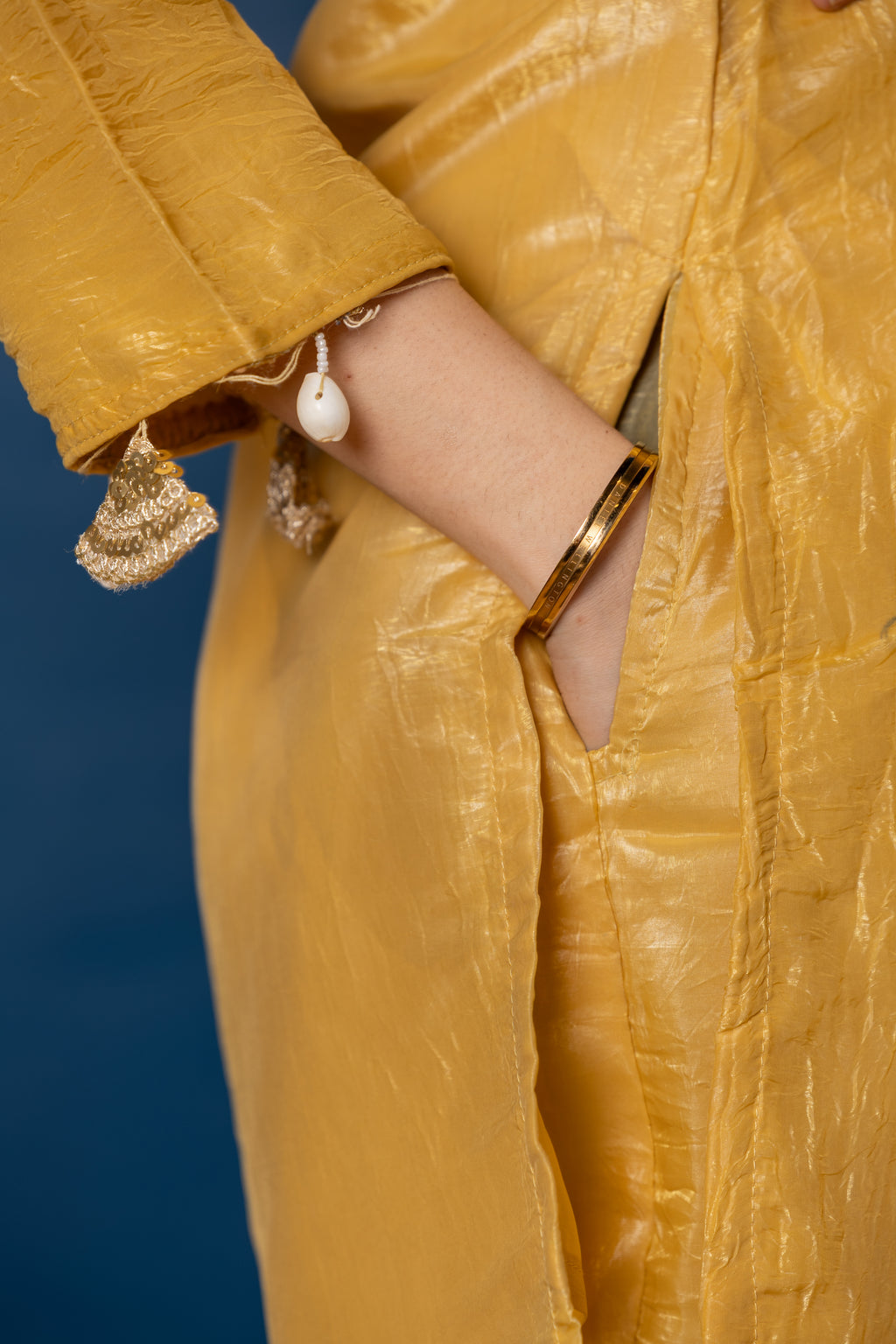 Haya – Yellow Fendi Crush Mirror-Work