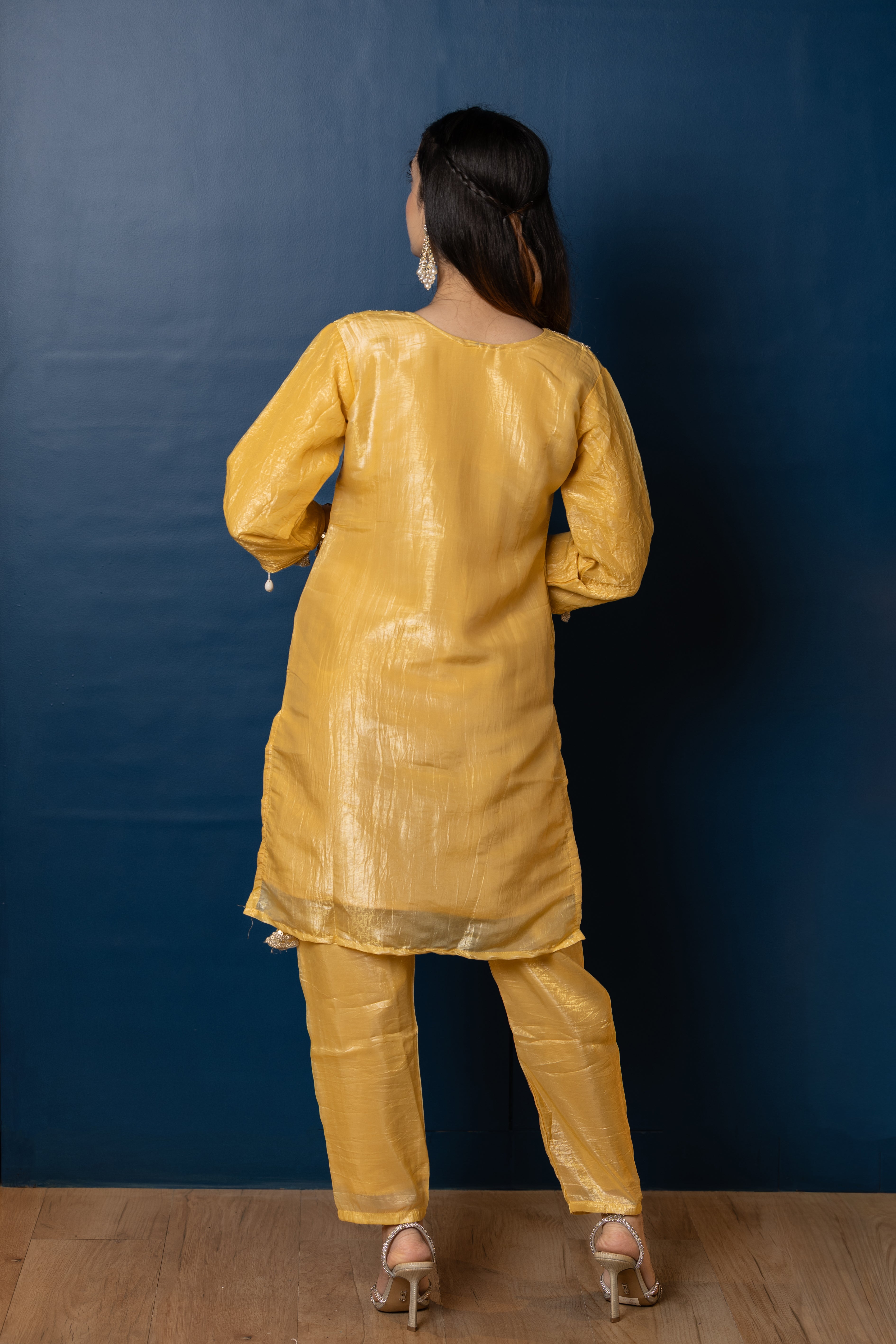 Haya – Yellow Fendi Crush Mirror-Work