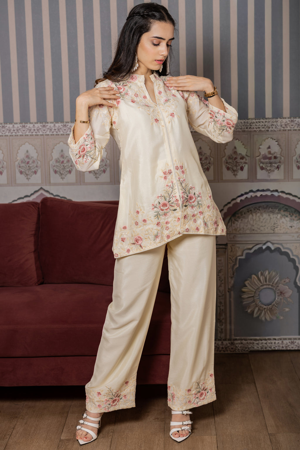 Saher – Cream Chinnon Silk Embroidered