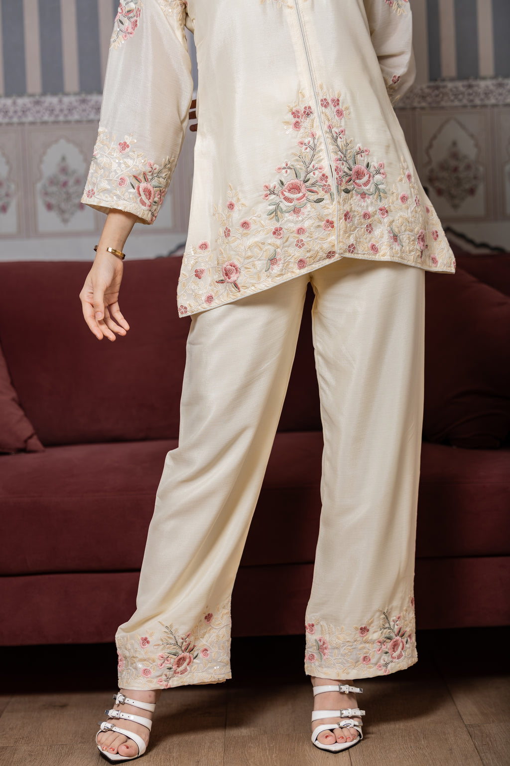 Saher – Cream Chinnon Silk Embroidered