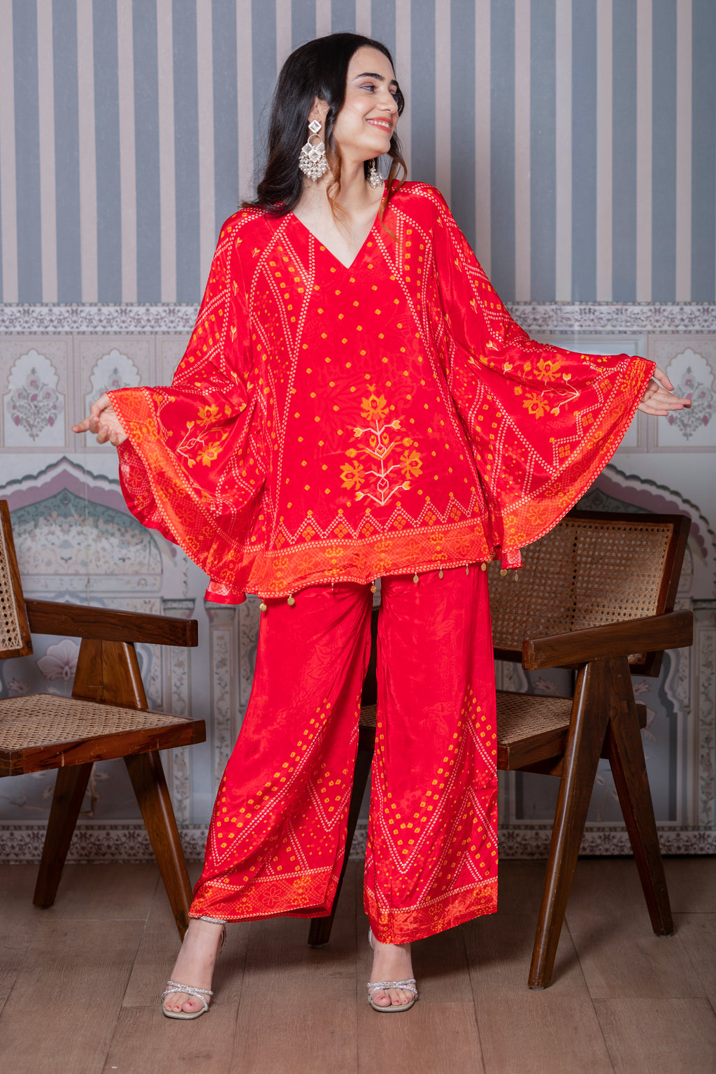 Huda – Natural Crepe Flared Kurta