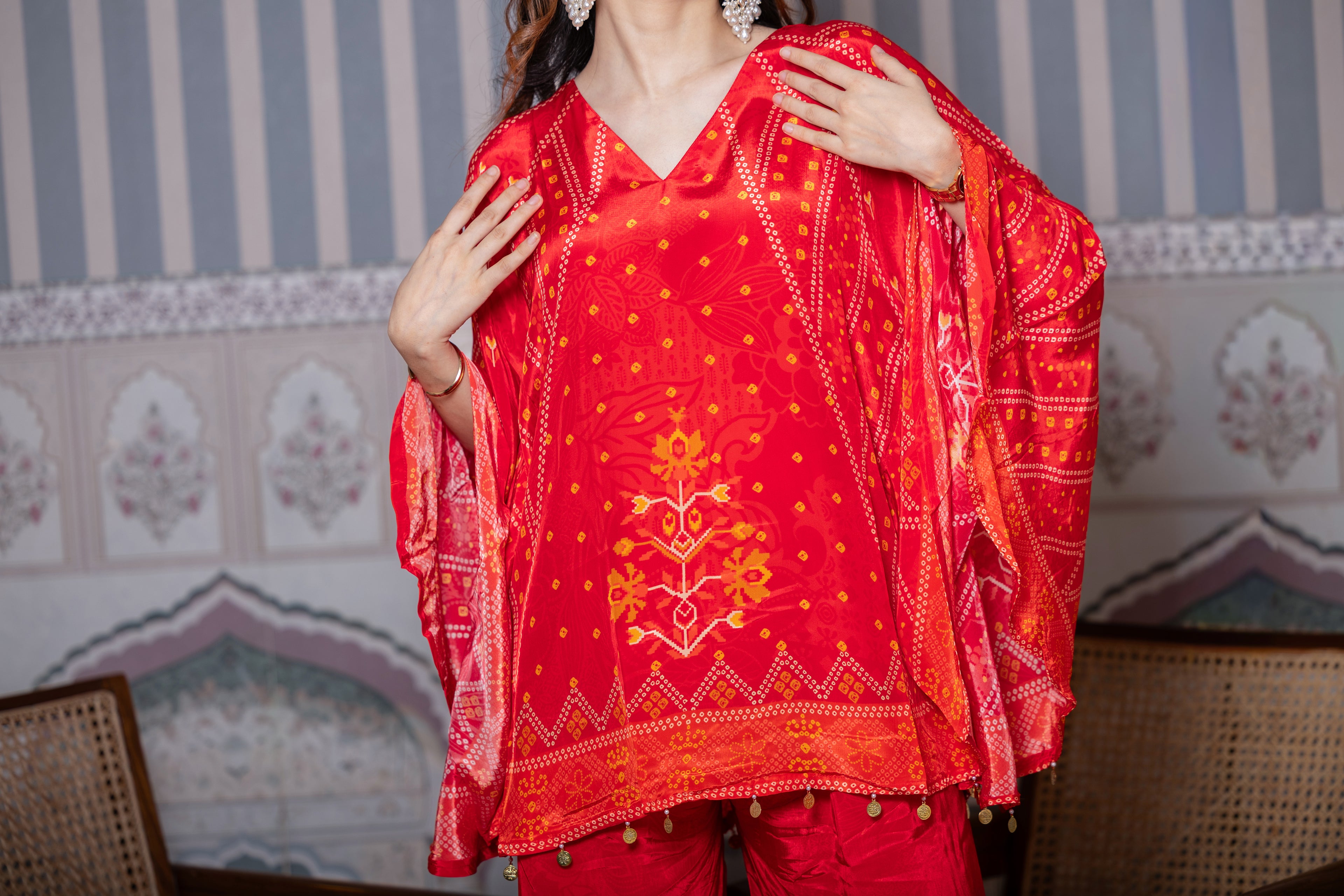 Huda – Natural Crepe Flared Kurta