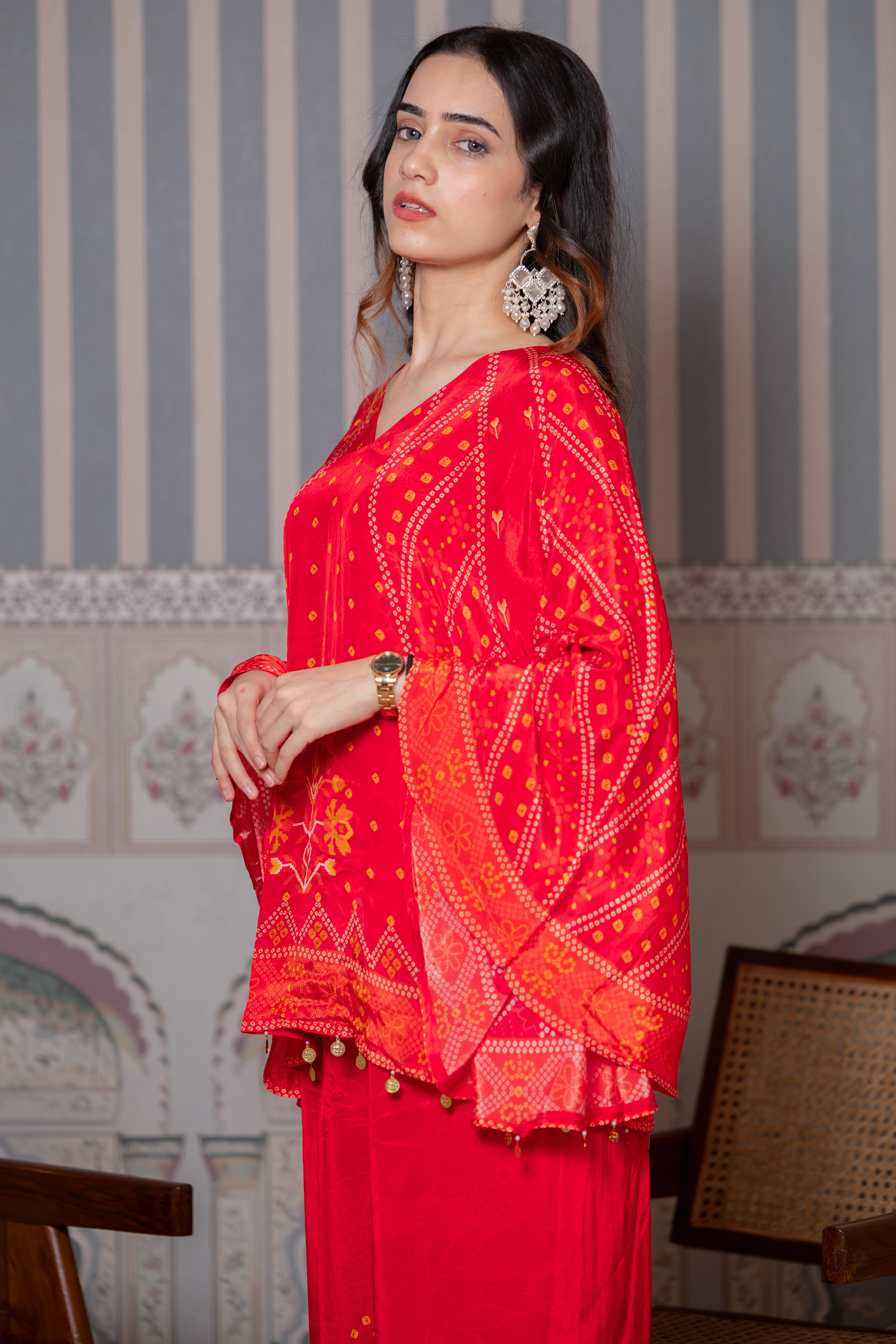 Huda – Natural Crepe Flared Kurta