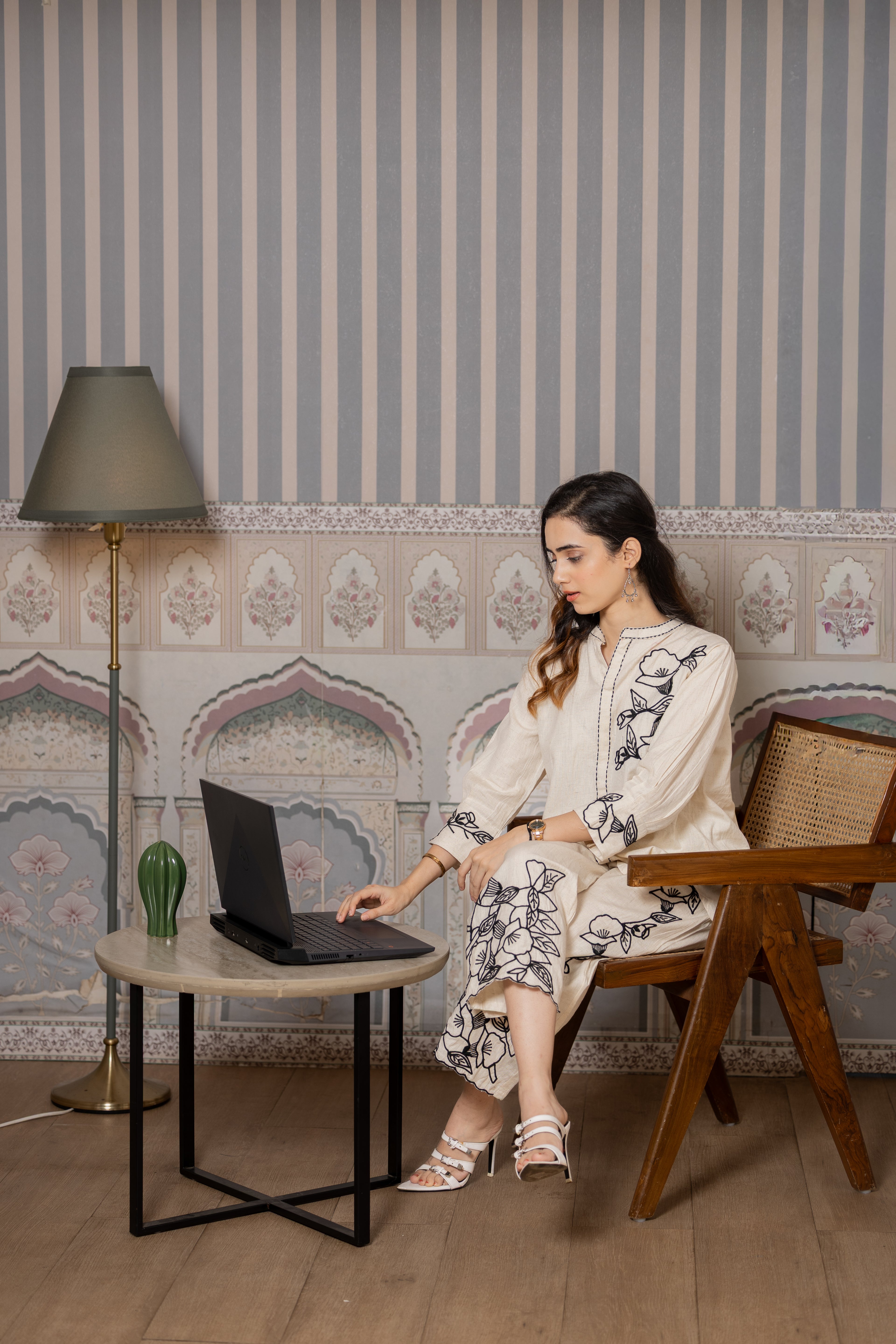 Saba – Cotton Flex  with Embroidered Flared