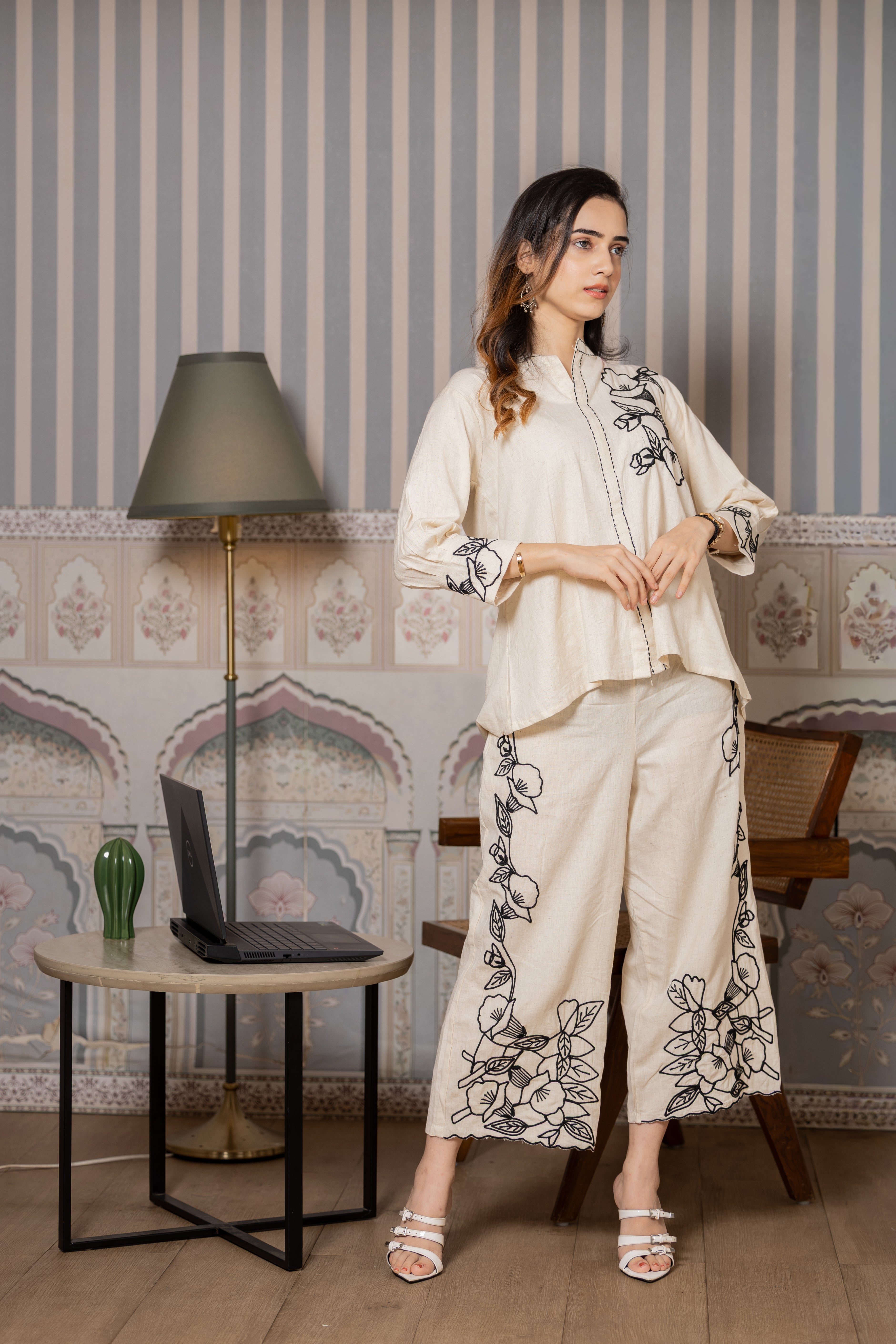 Saba – Cotton Flex  with Embroidered Flared