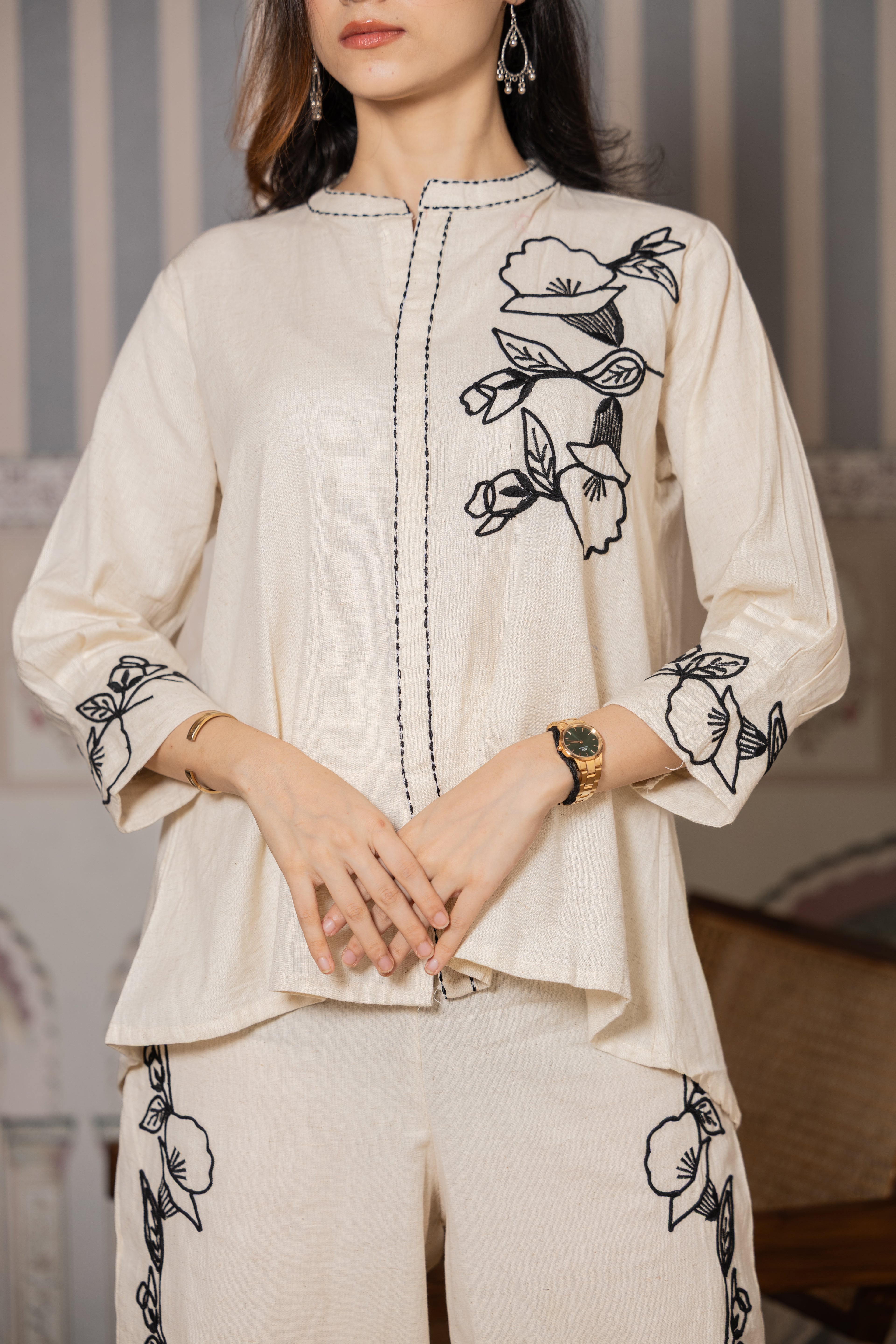 Saba – Cotton Flex  with Embroidered Flared