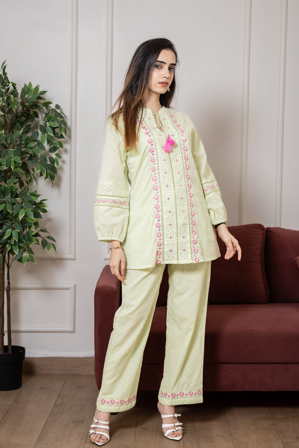 Adara – Pista Mal Cotton Short Kurta