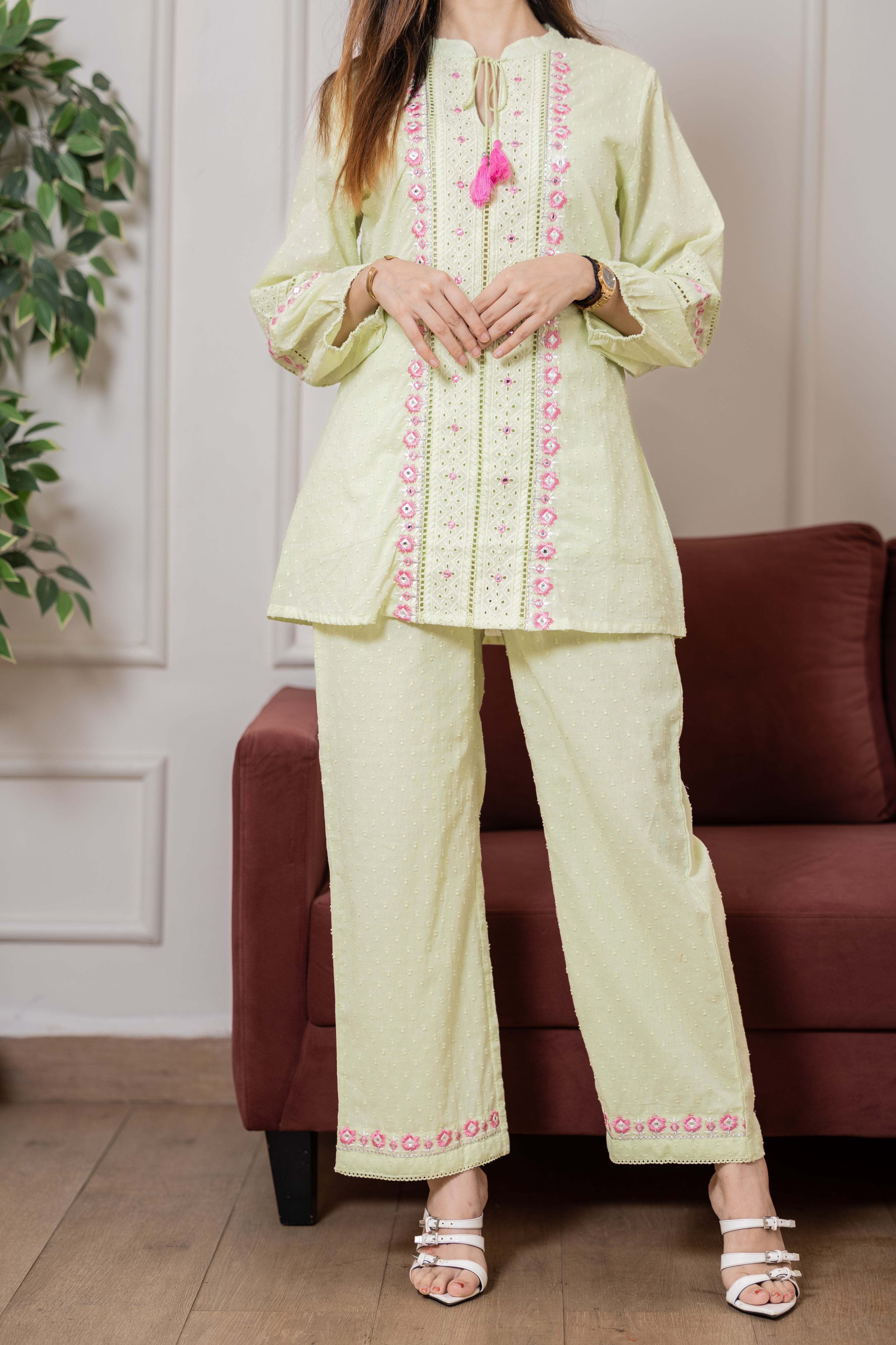 Adara – Pista Mal Cotton Short Kurta