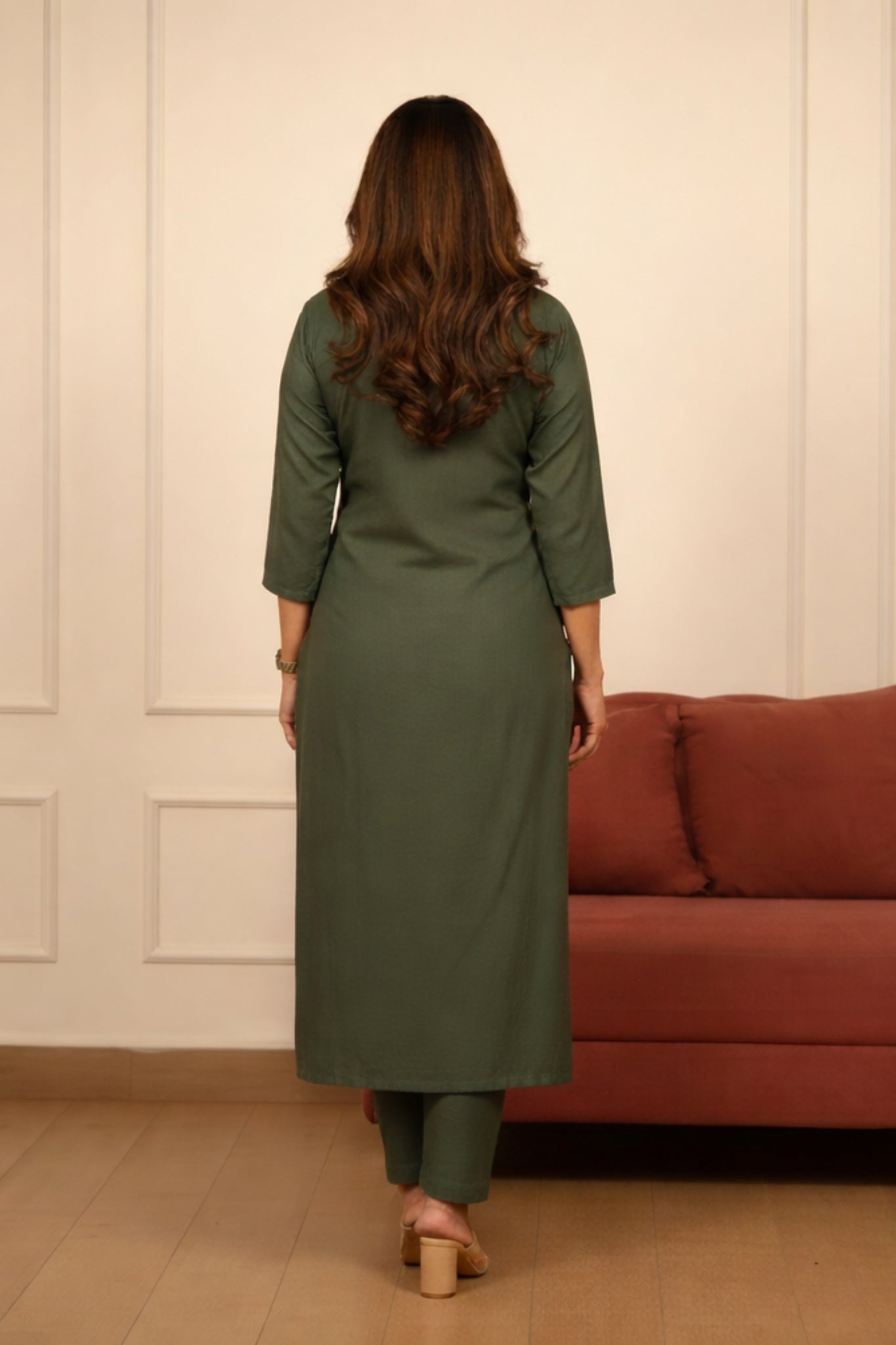 Meher — Floral Embroidered Cotton-Mix