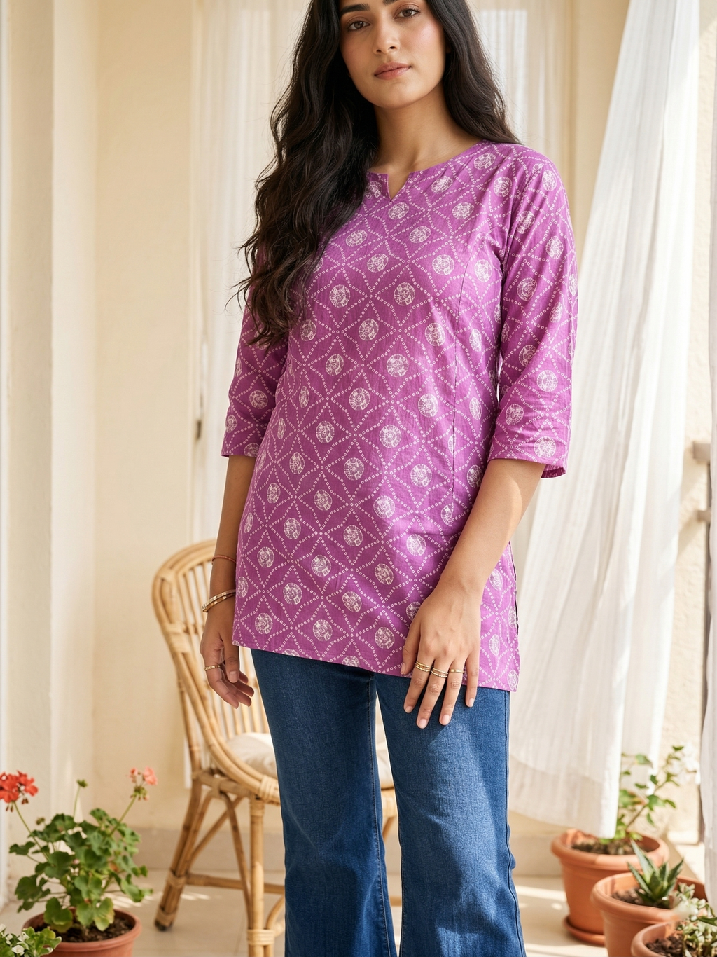 Pink Cotton Kurti