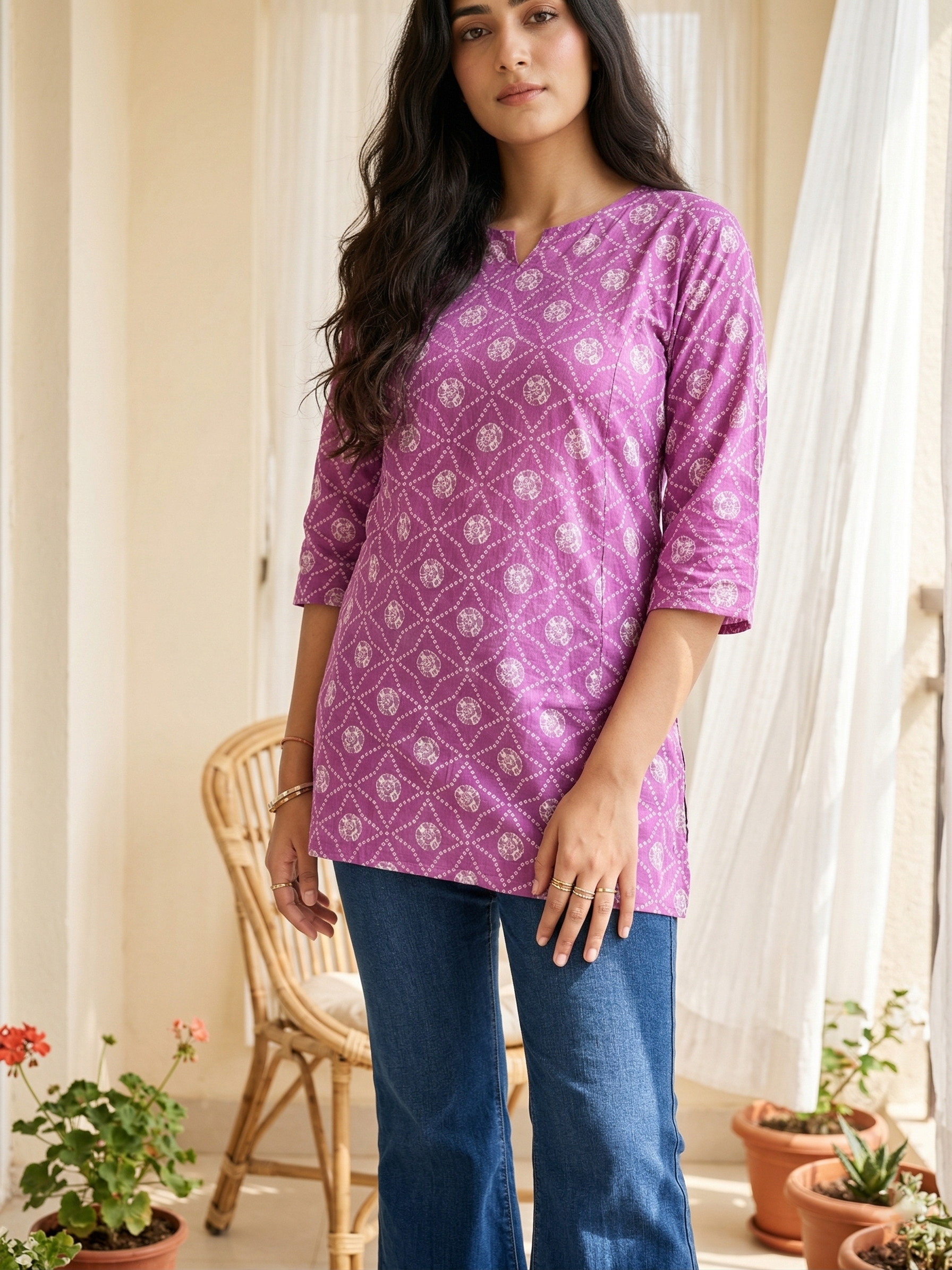 Pink Cotton Kurti