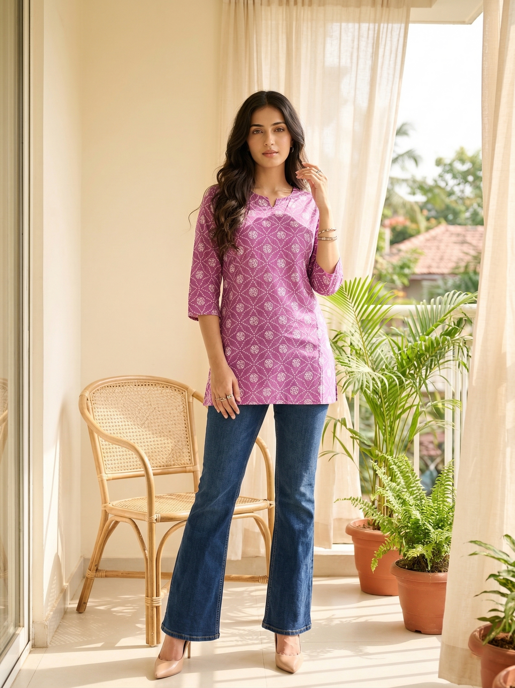 Pink Cotton Kurti