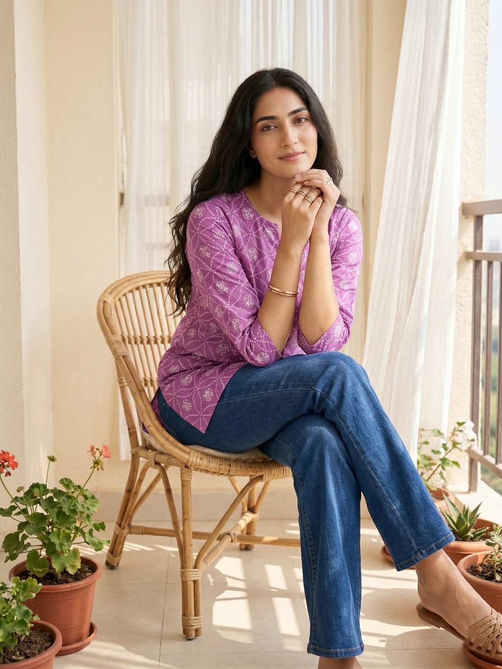 Pink Cotton Kurti