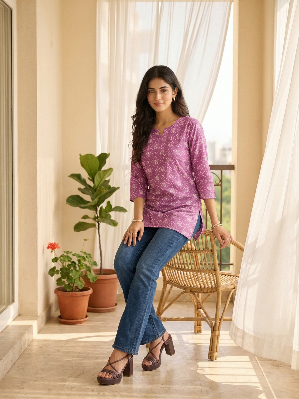 Pink Cotton Kurti