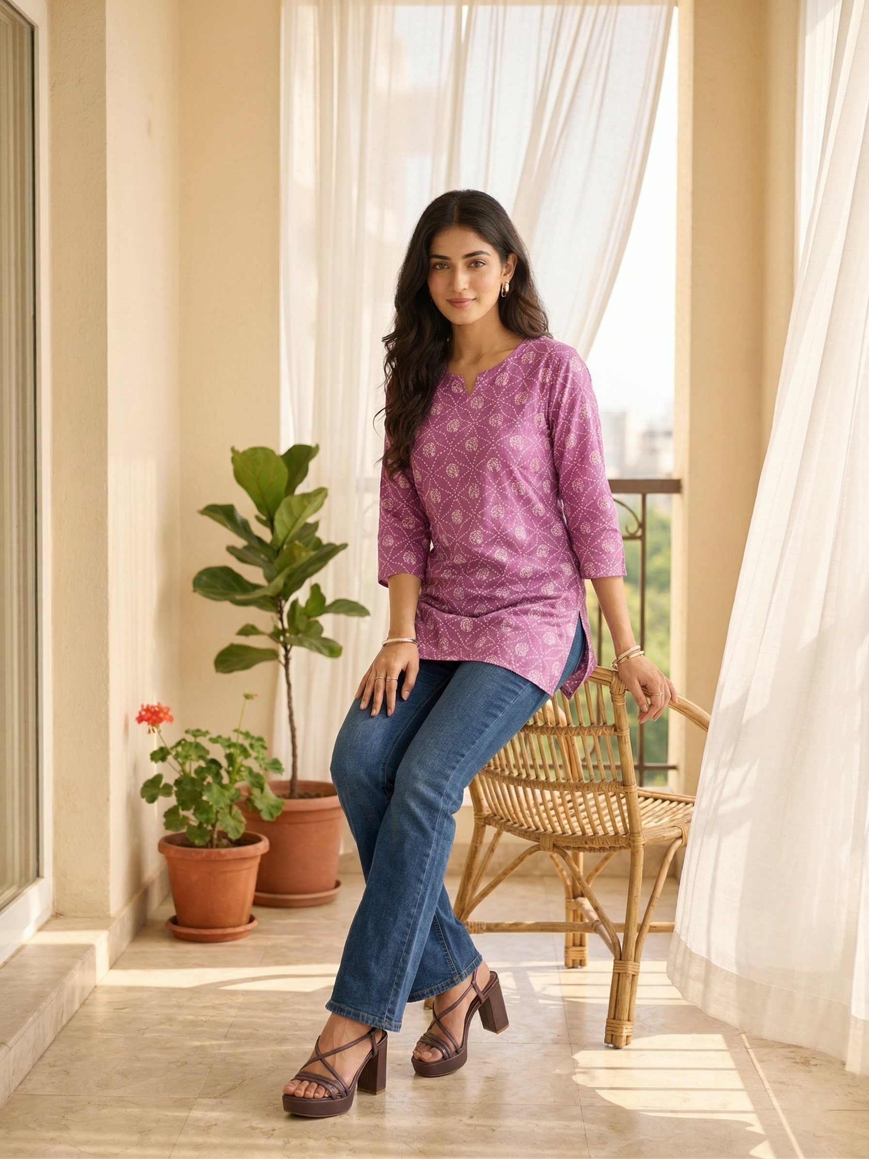 Pink Cotton Kurti