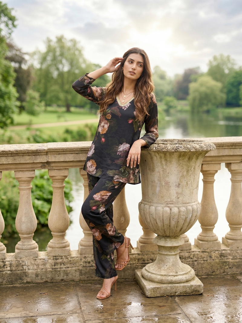 Rich Black Chinnon Co-ord