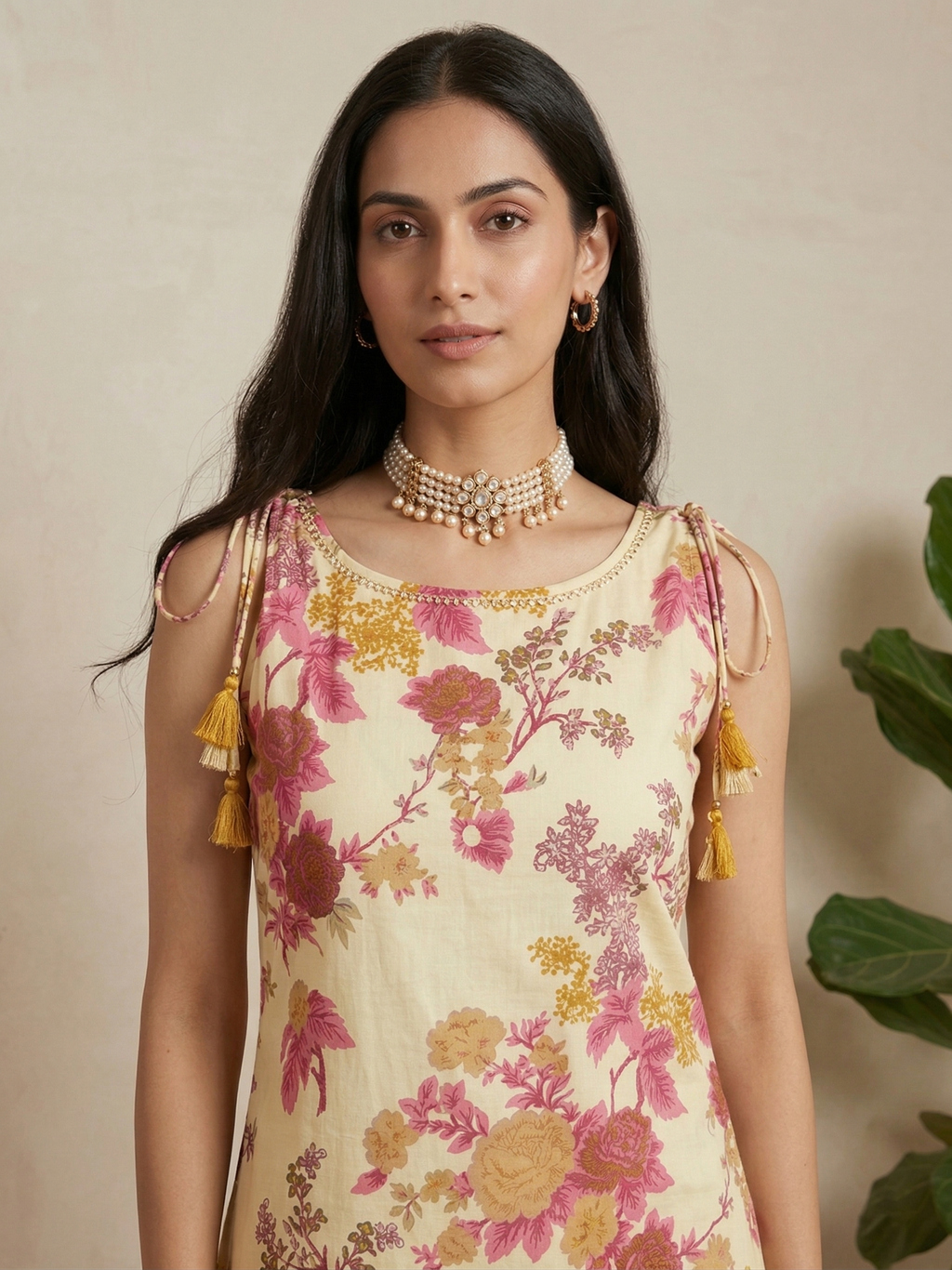 Cream Cotton Co-ord (Sleeves provided)