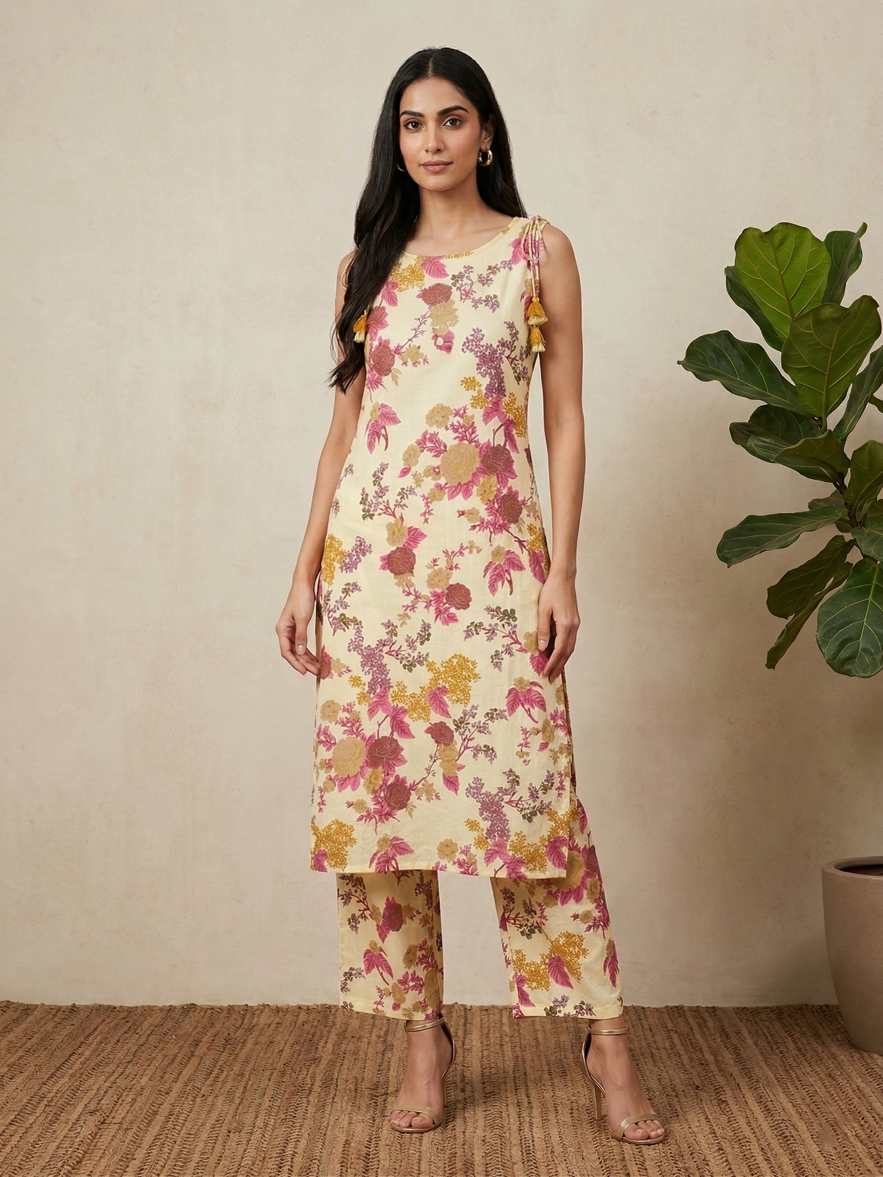 Cream Cotton Co-ord (Sleeves provided)