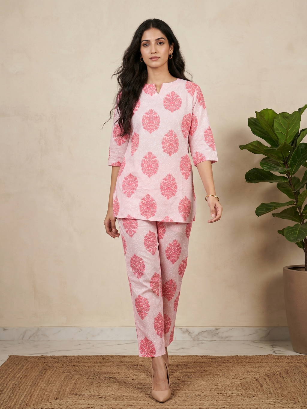 Baby Pink Cotton Co-ord
