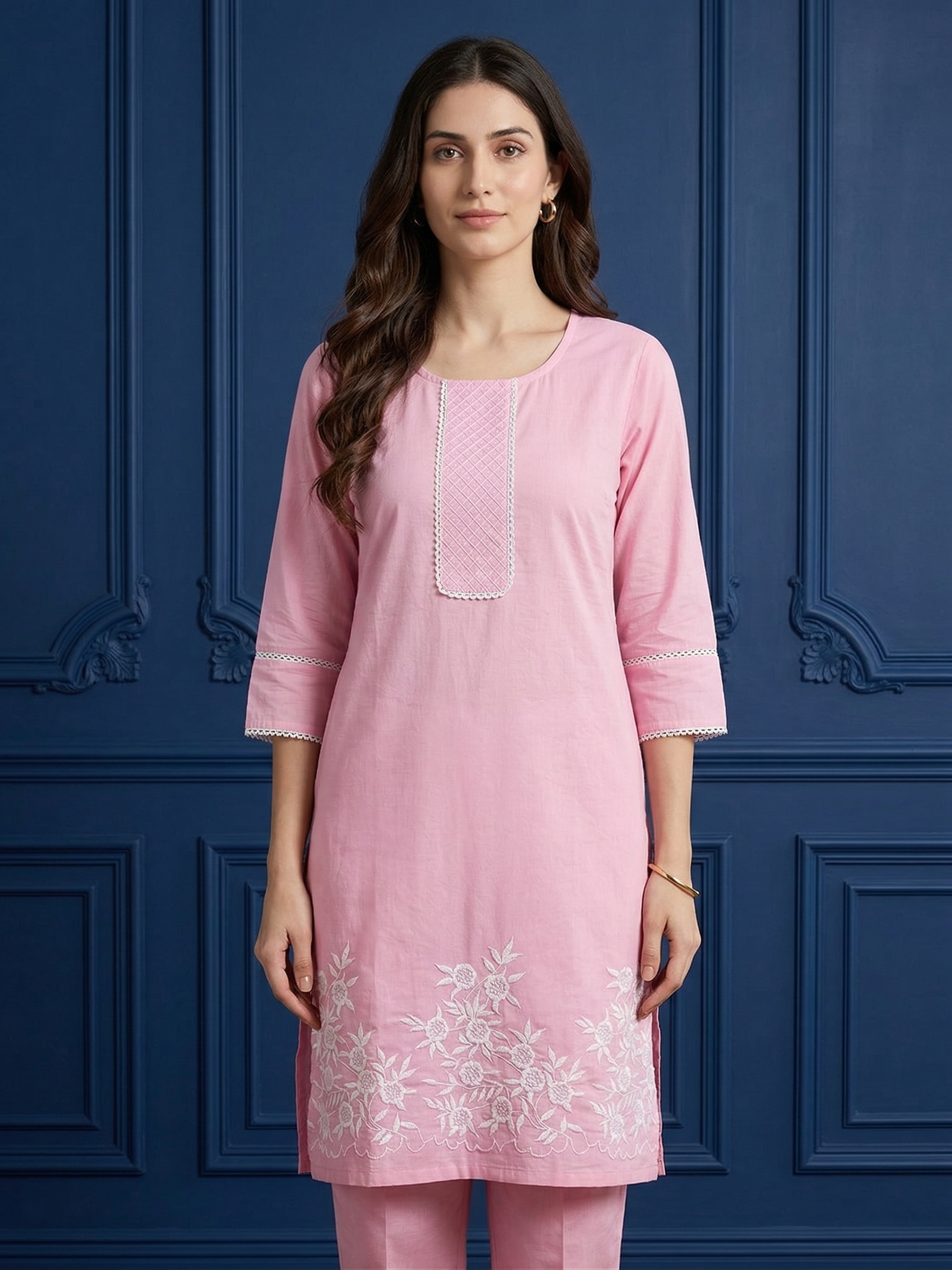 Powder Pink Embroidered Co-ord