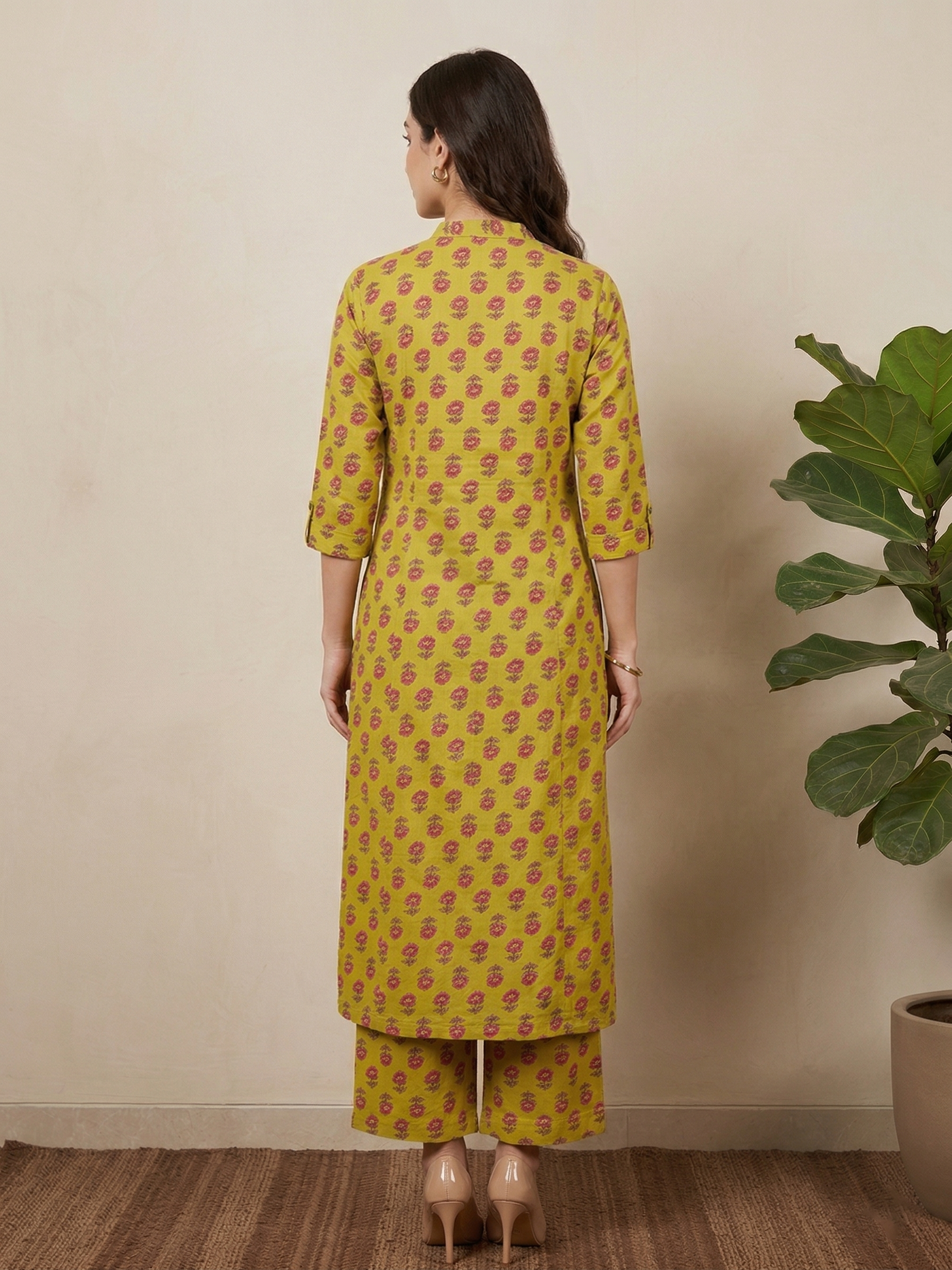 Mustard Long Kurta Co-ord