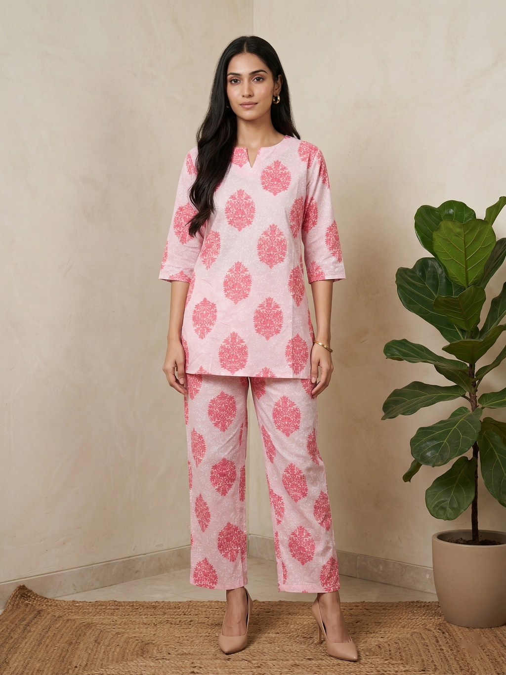Baby Pink Cotton Co-ord