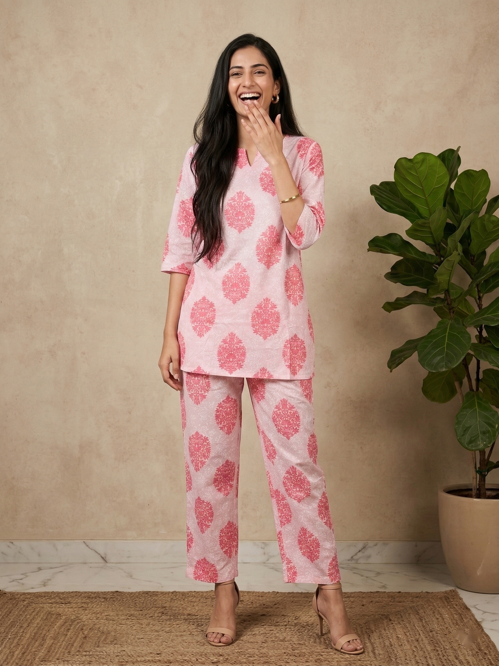 Baby Pink Cotton Co-ord