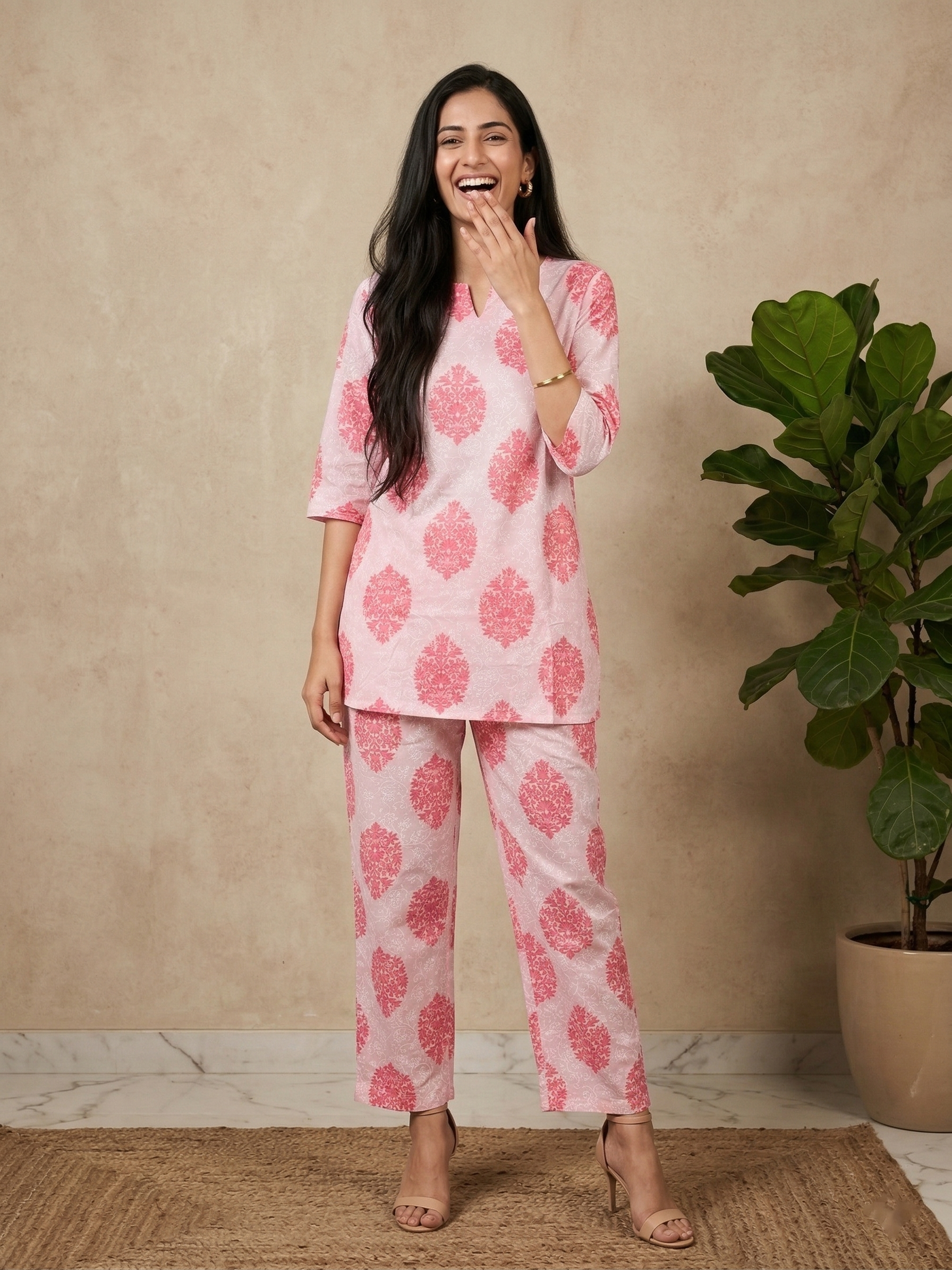 Baby Pink Cotton Co-ord