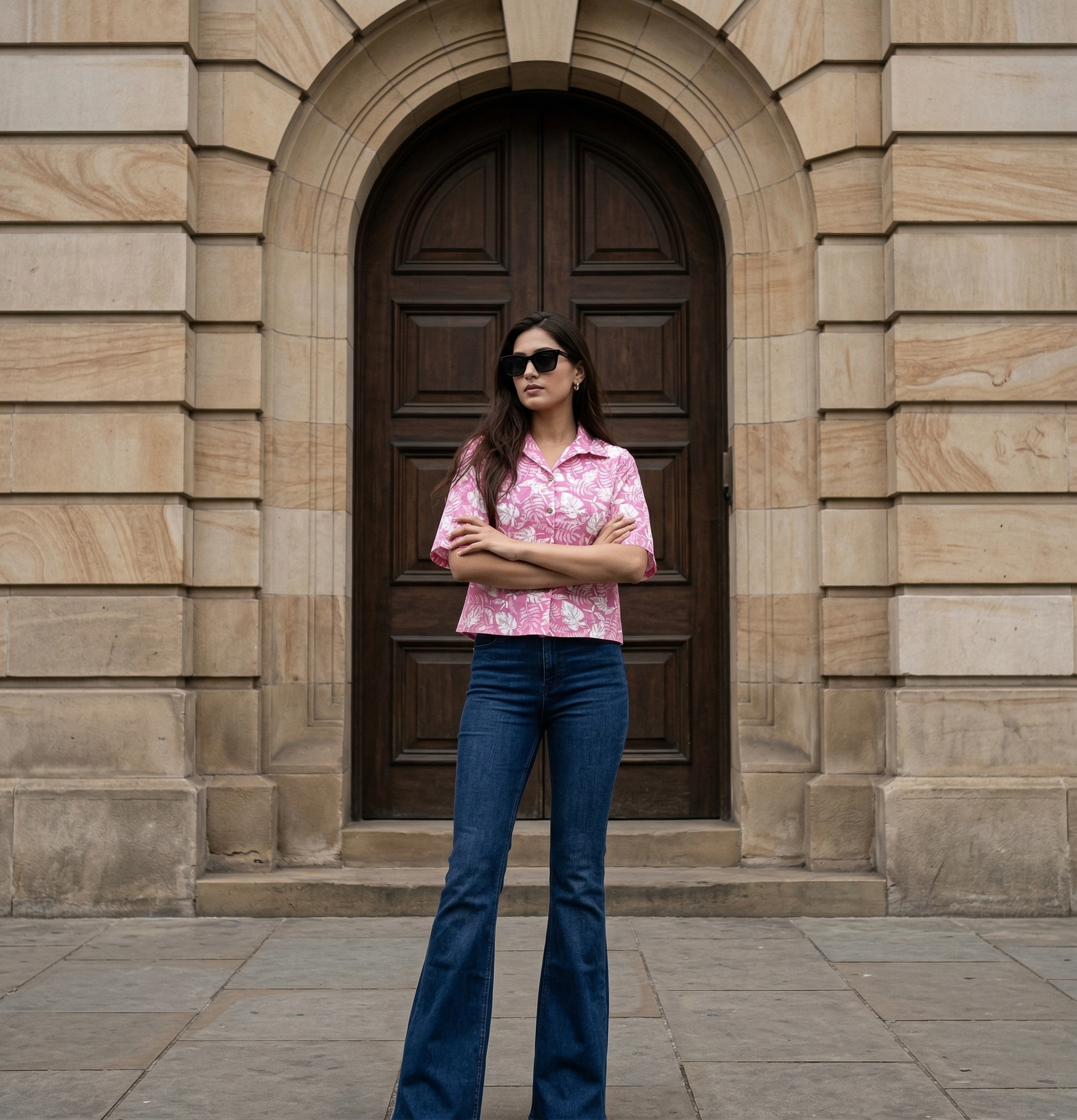 Pink Cotton Casual Shirt