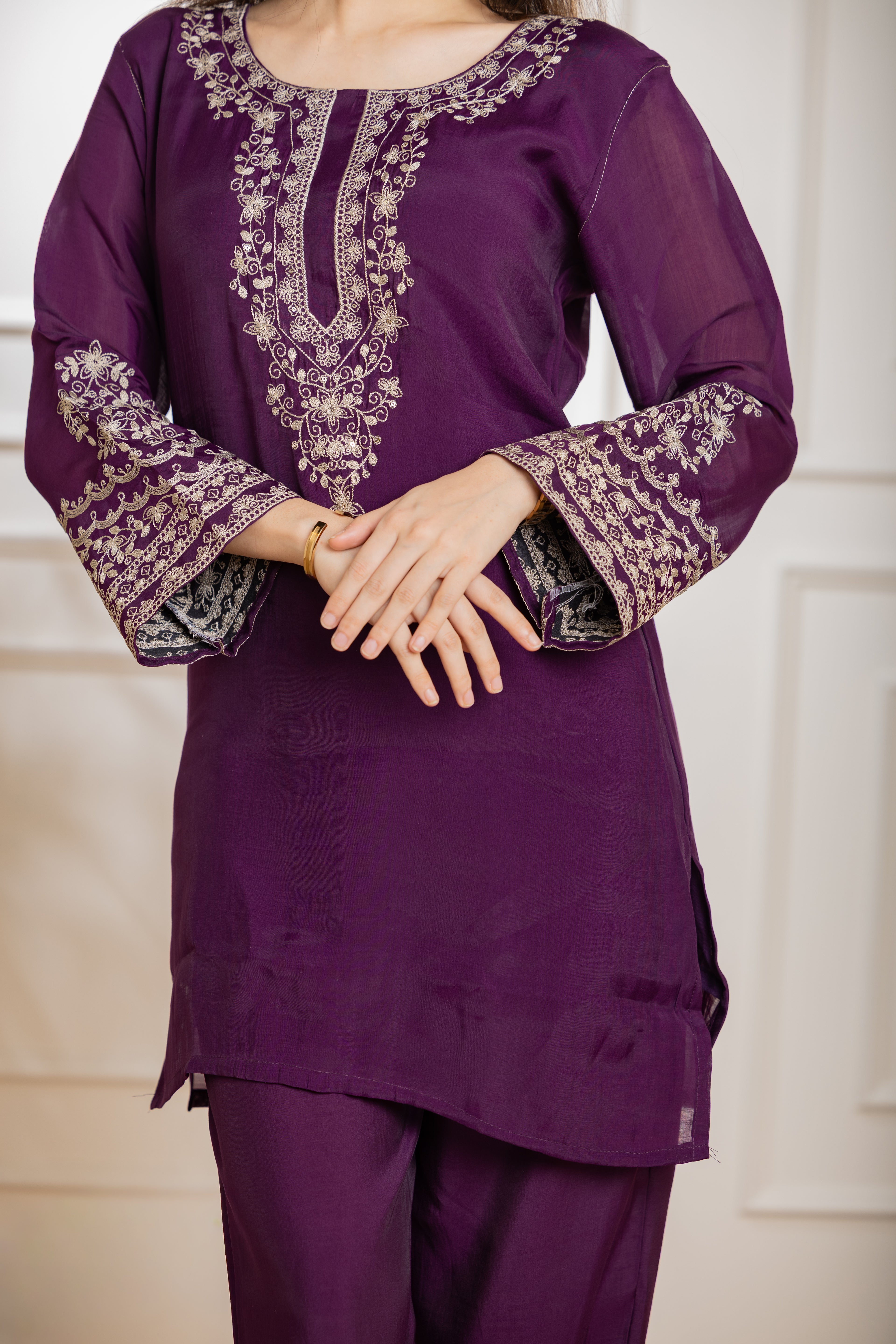 Yasmin — Mal Chanderi Embroidered Co-ord