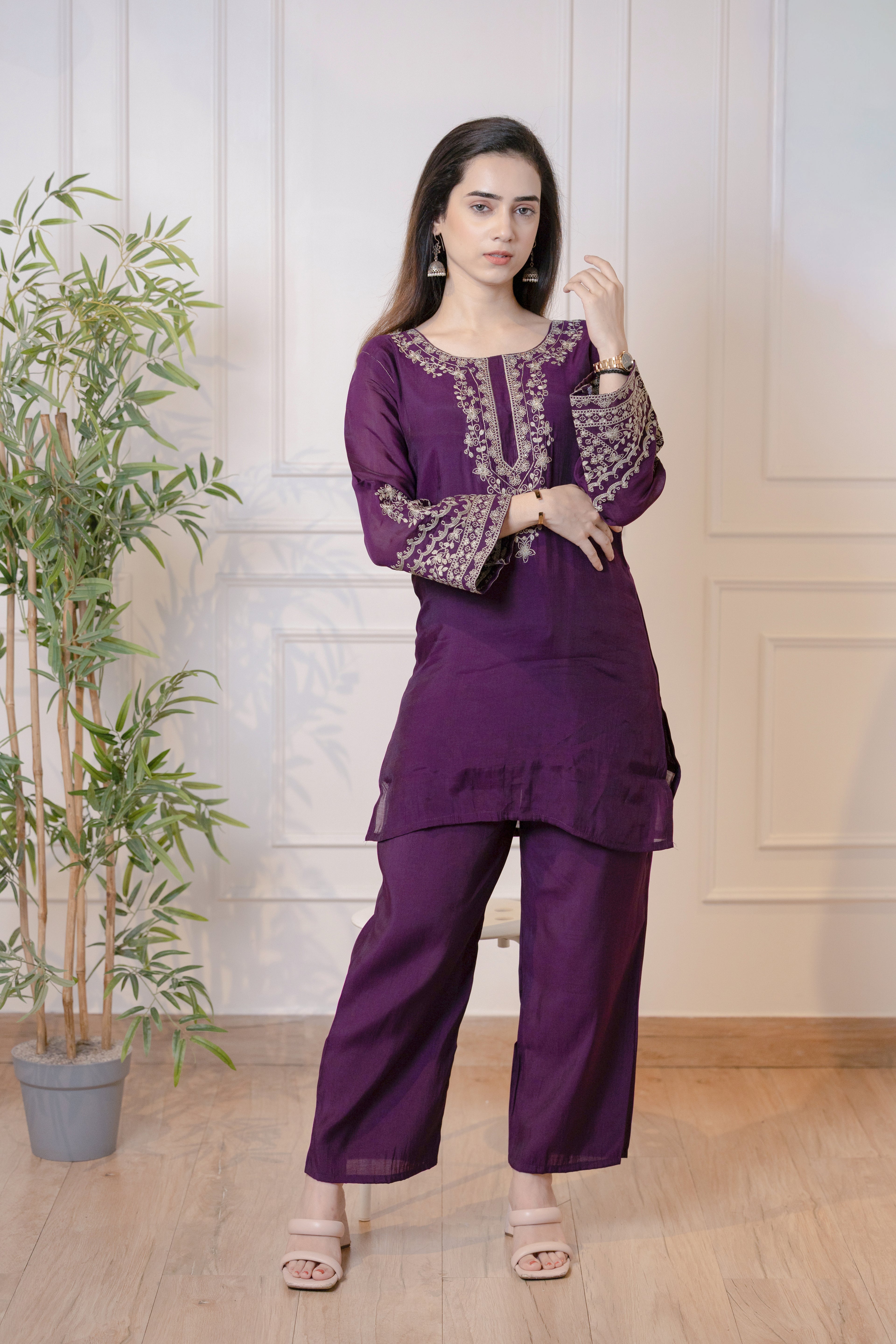 Yasmin — Mal Chanderi Embroidered Co-ord