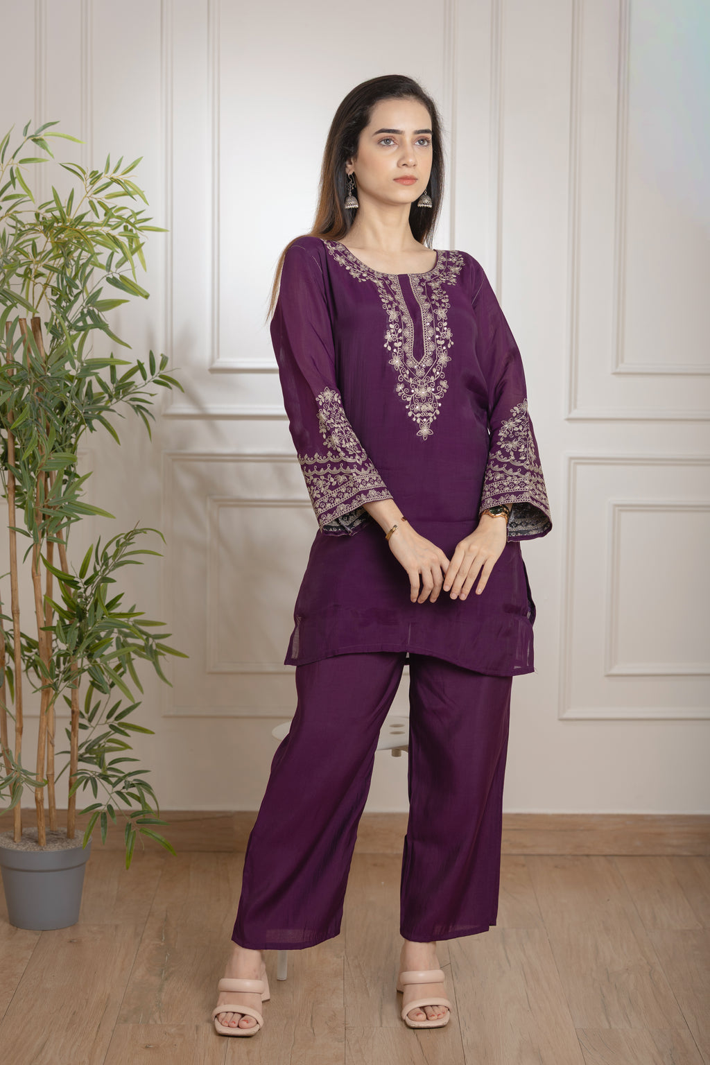 Yasmin — Mal Chanderi Embroidered Co-ord