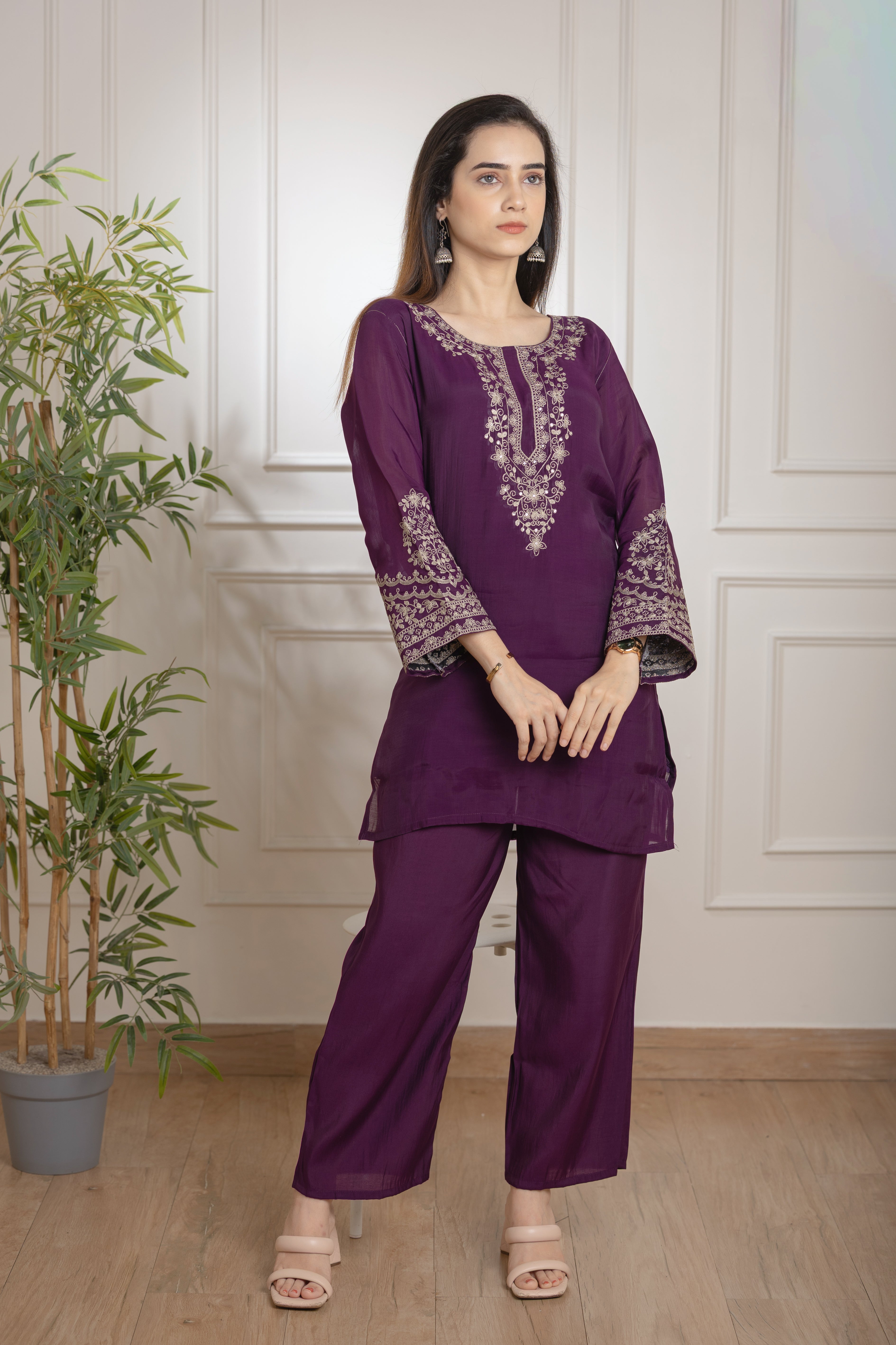 Yasmin — Mal Chanderi Embroidered Co-ord