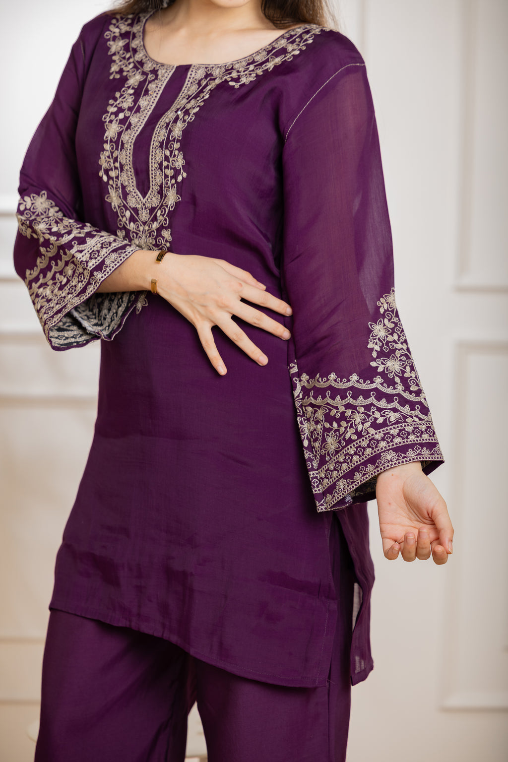 Yasmin — Mal Chanderi Embroidered Co-ord