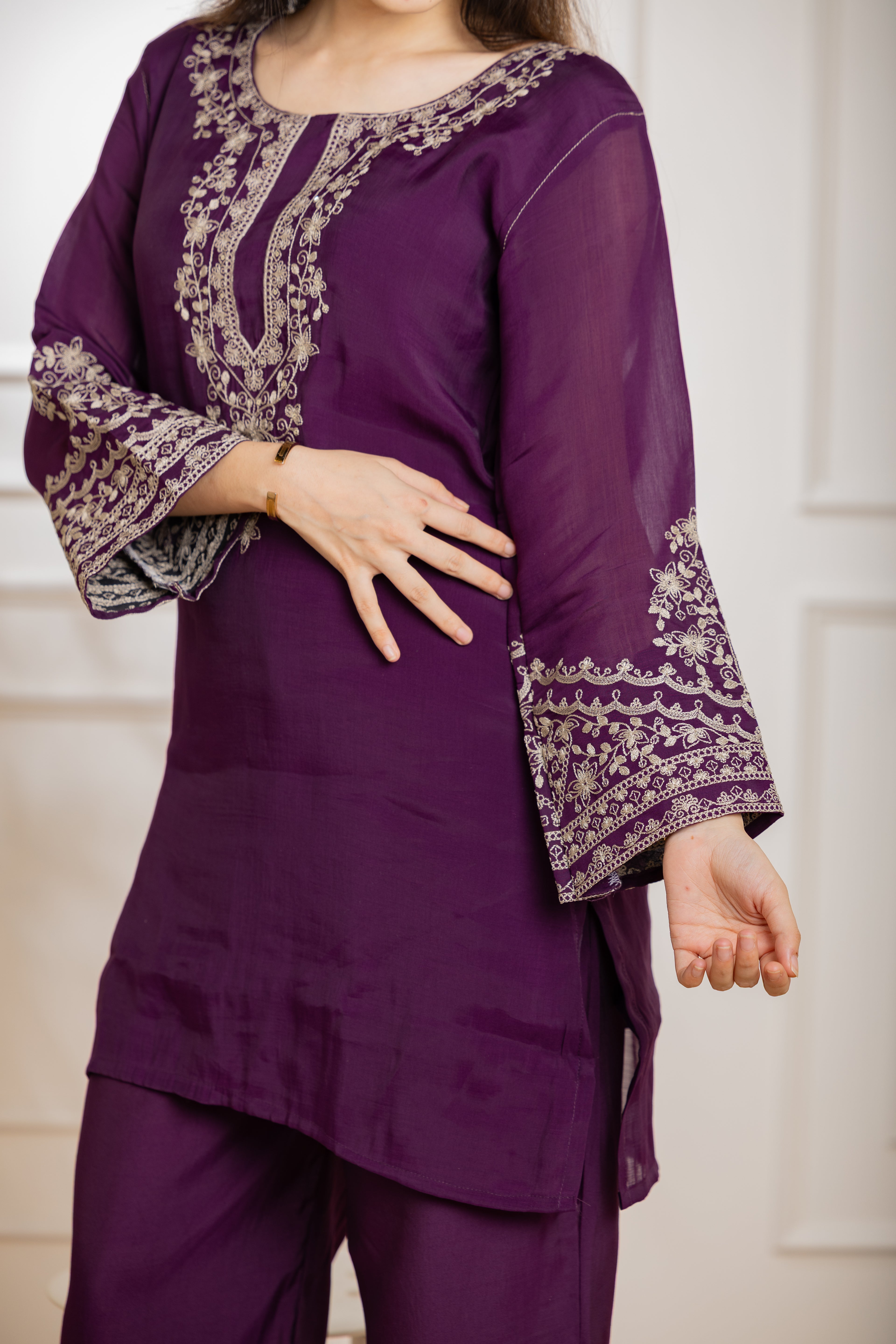 Yasmin — Mal Chanderi Embroidered Co-ord