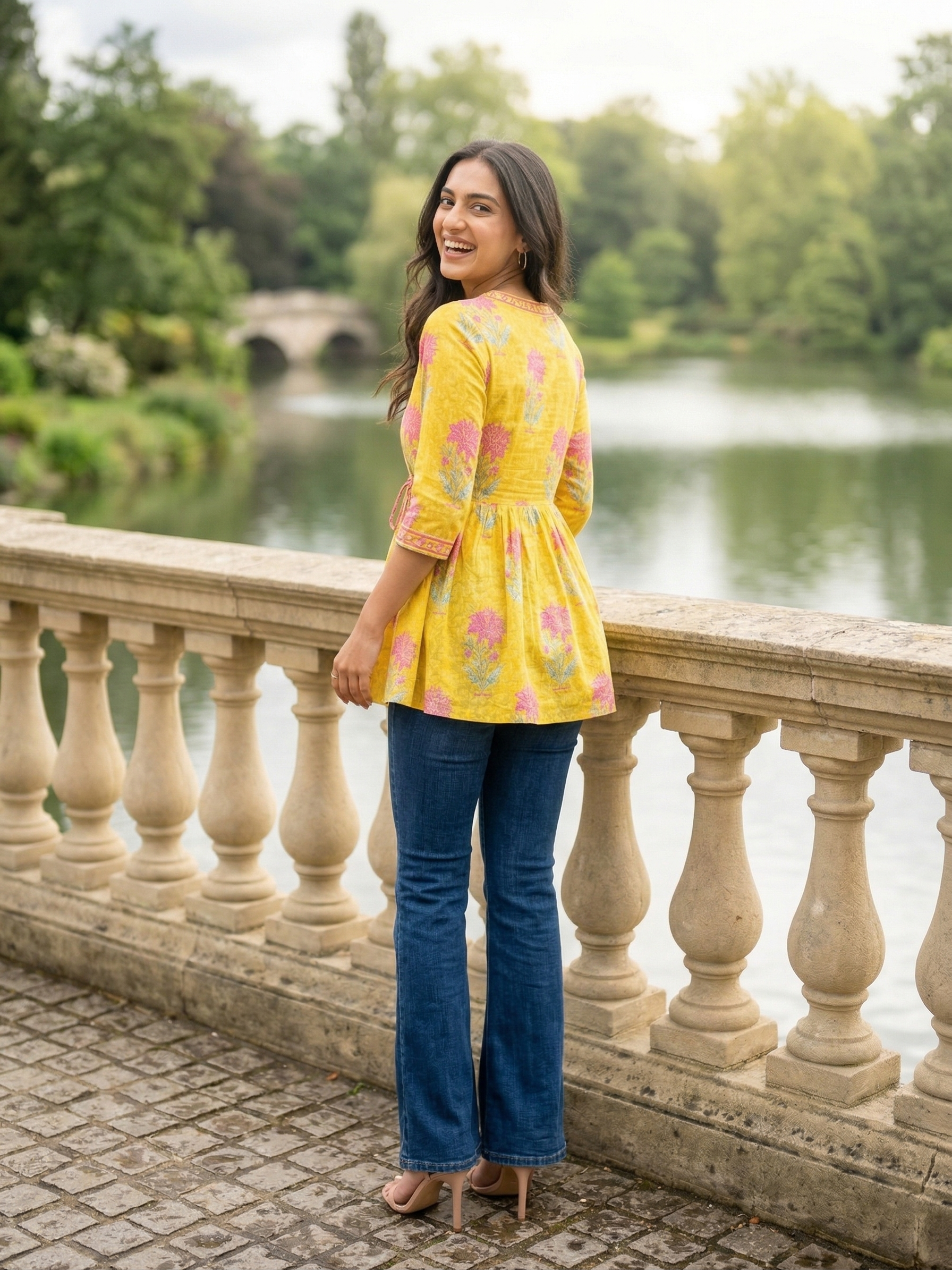 Yellow Tie-up Knot Kurti