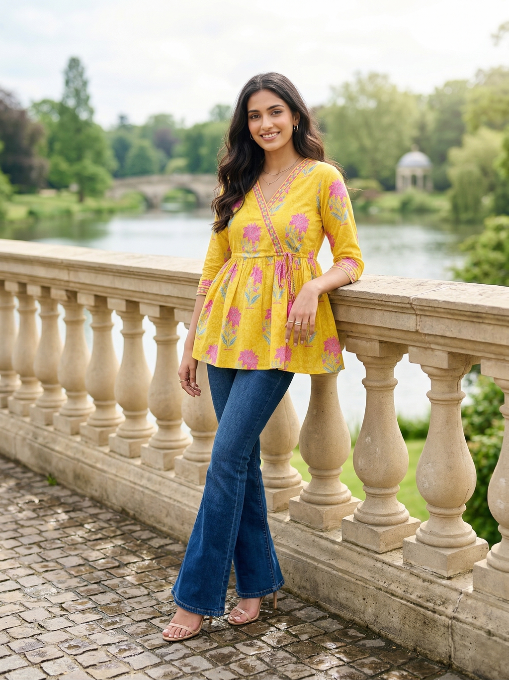 Yellow Tie-up Knot Kurti