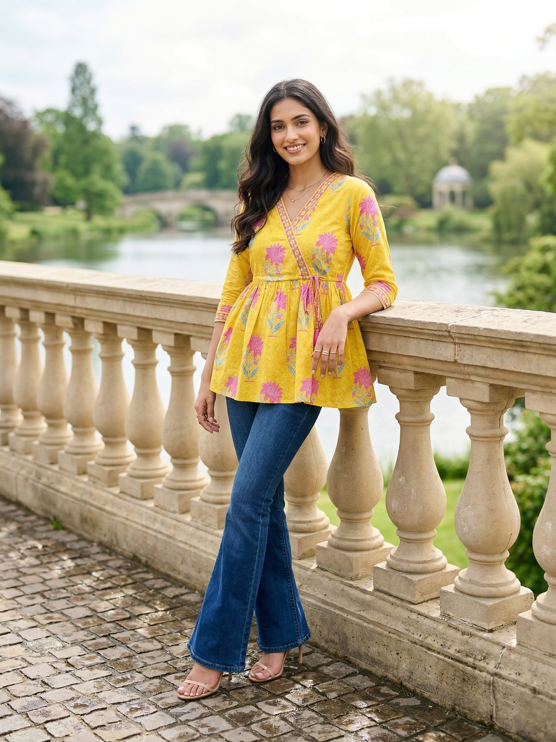 Yellow Tie-up Knot Kurti