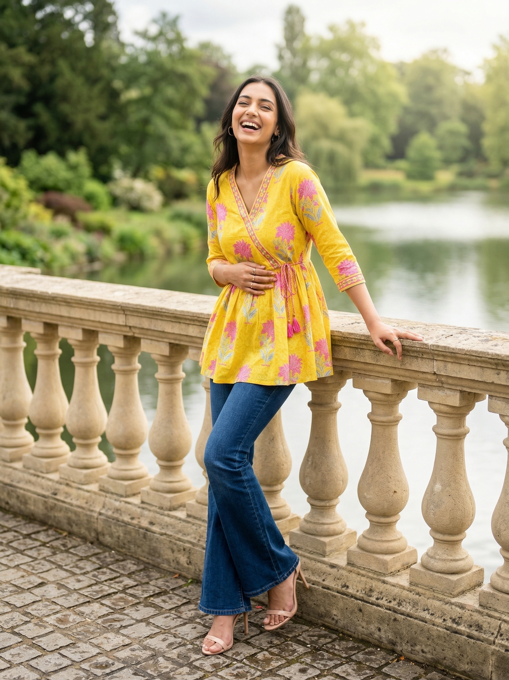 Yellow Tie-up Knot Kurti