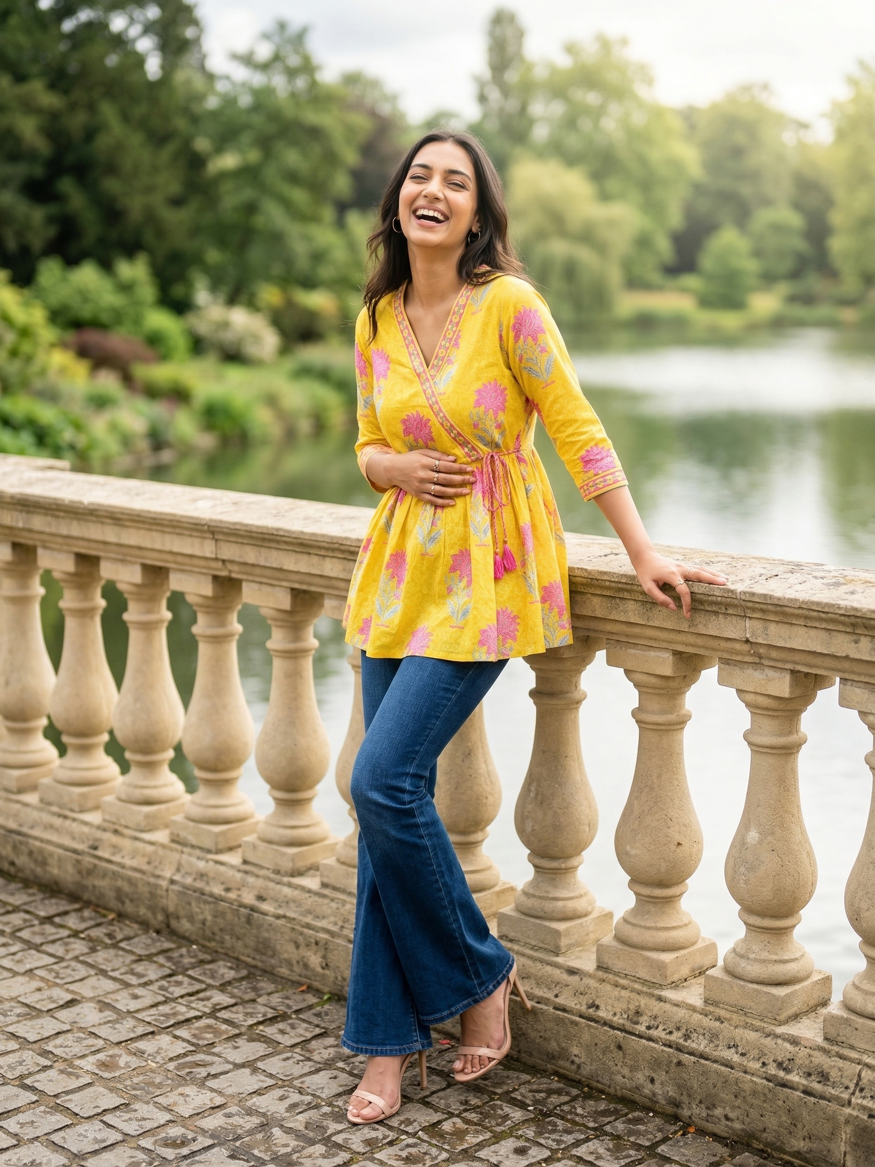 Yellow Tie-up Knot Kurti