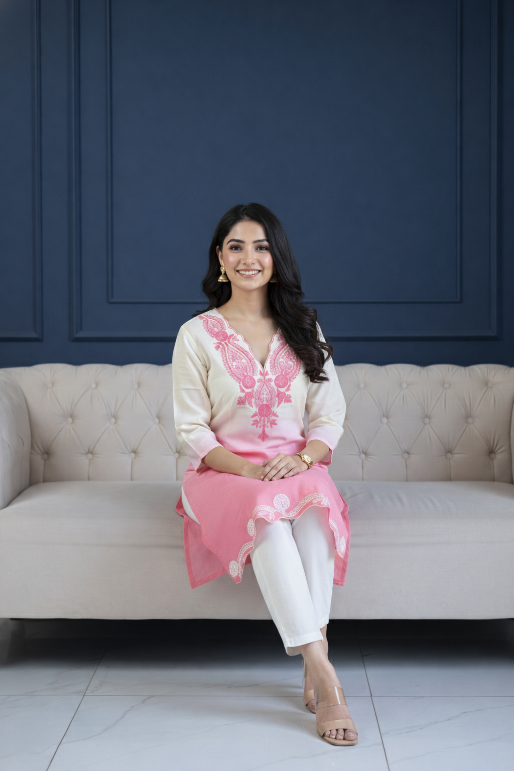 Layla — Creamy Pink Roman Silk