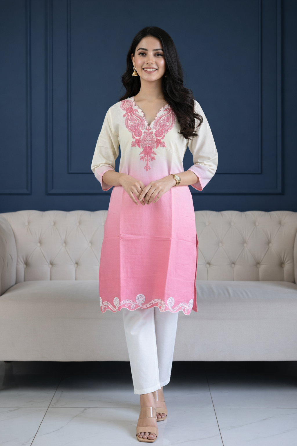 Layla — Creamy Pink Roman Silk